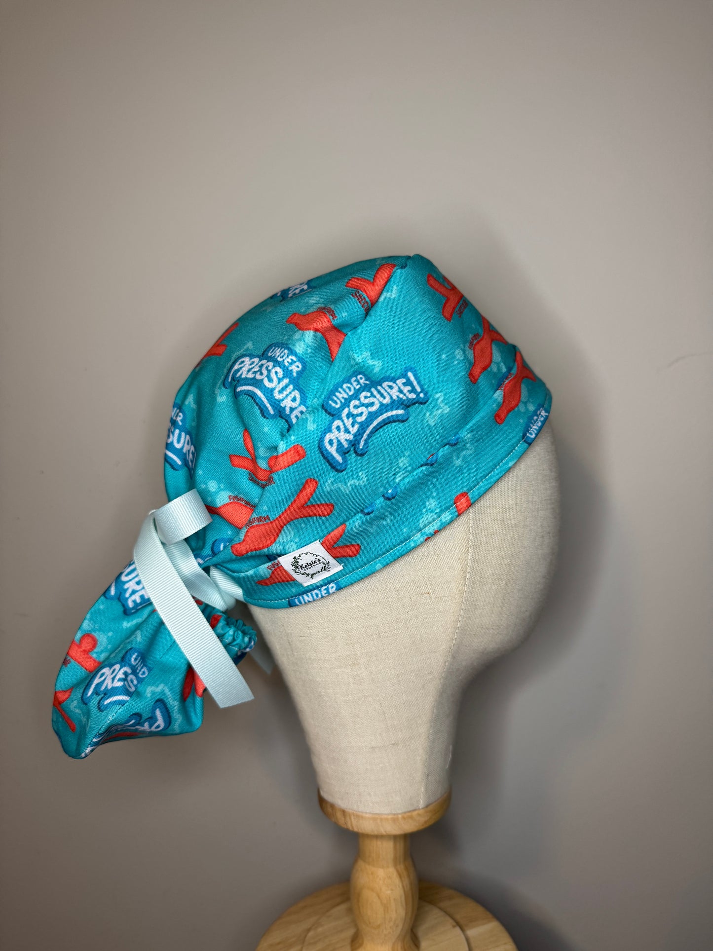 "Under Pressure" Aneurysm Scrub Cap - Satin Lining Available - Multiple Styles