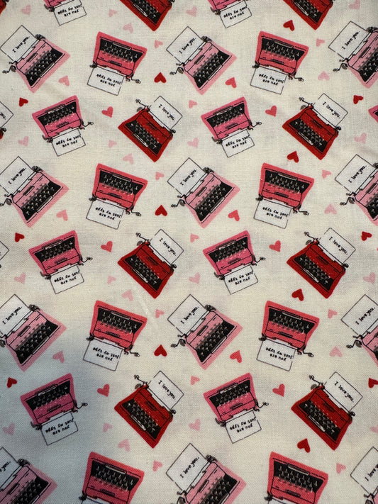 Valentine's Type Writer Scrub Cap - Satin Lining Available - Multiple Styles