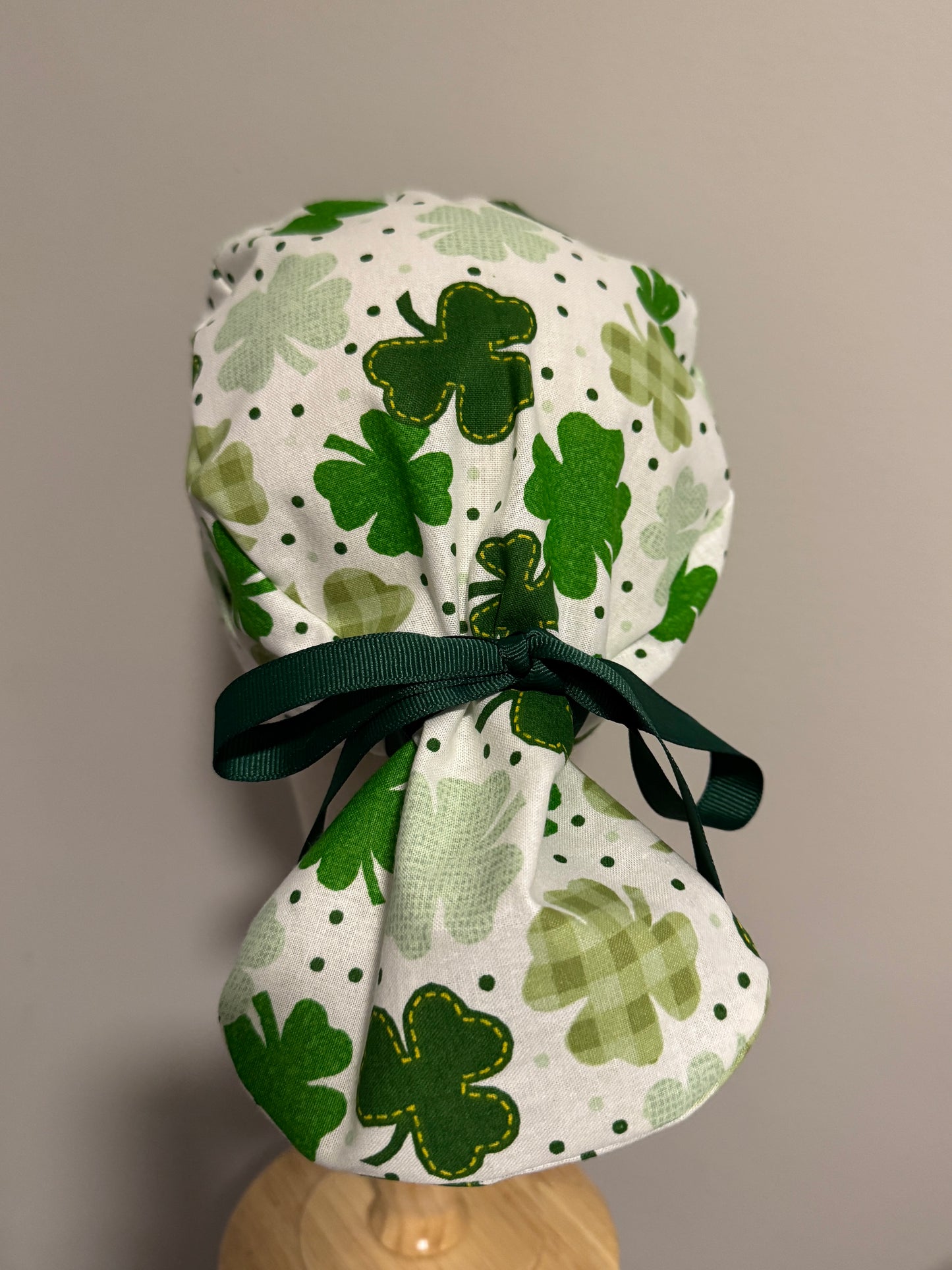 Gingham Clovers Scrub Cap - Multiple Styles