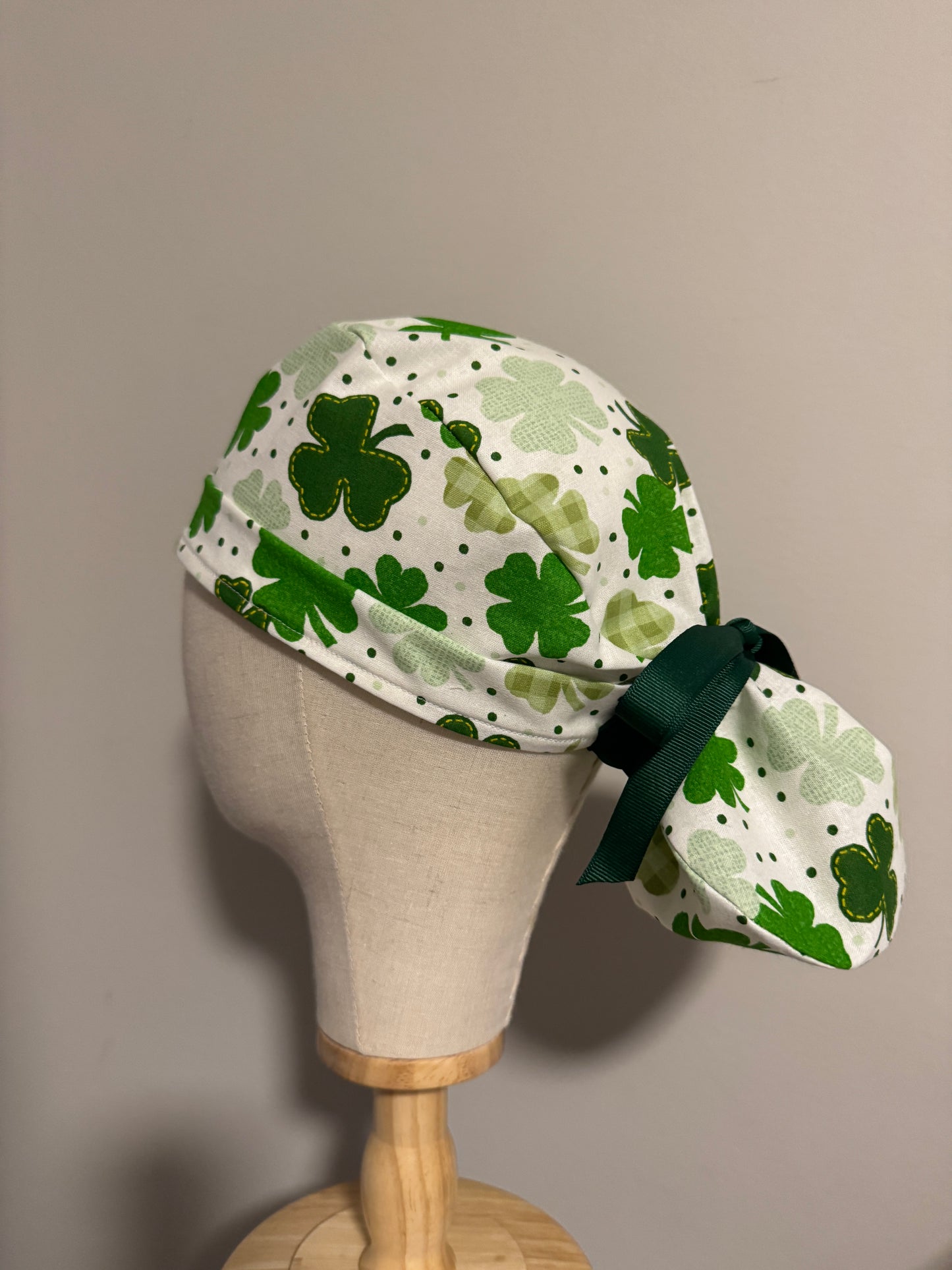 Gingham Clovers Scrub Cap - Multiple Styles