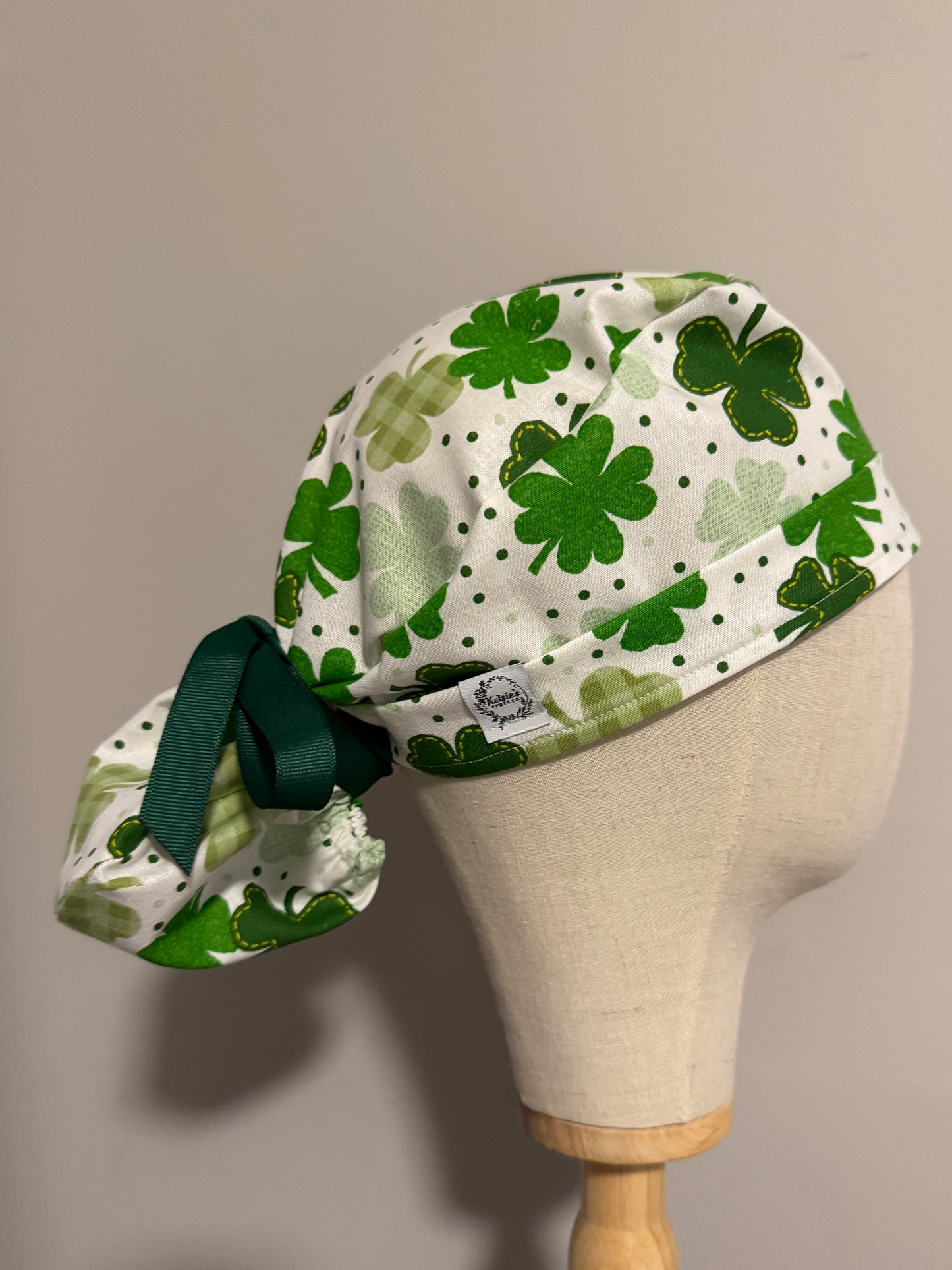 Gingham Clovers Scrub Cap - Multiple Styles