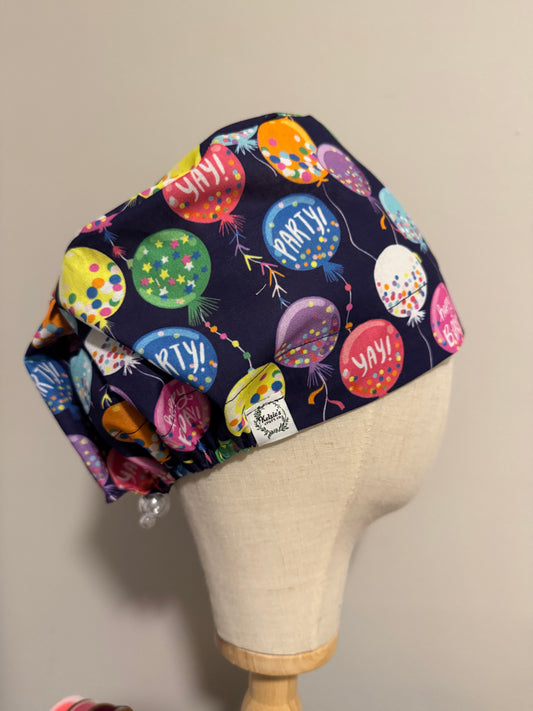 Happy Birthday Scrub Cap - Satin Lining Available - Multiple Styles
