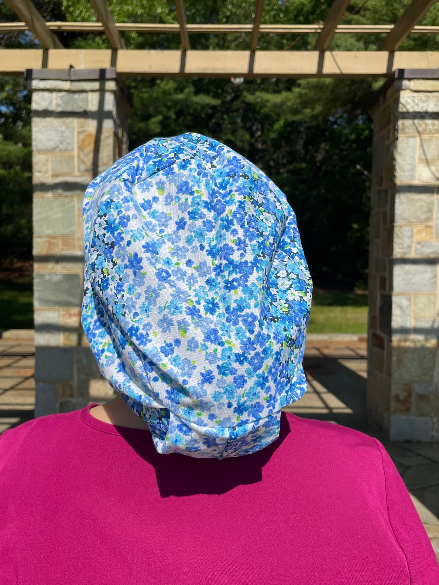 Small Blue Floral Scrub Cap - Multiple Styles