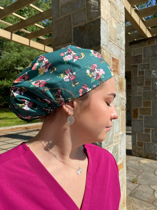 Scrub Cap in Mini Mouse Fabric - Multiple Styles