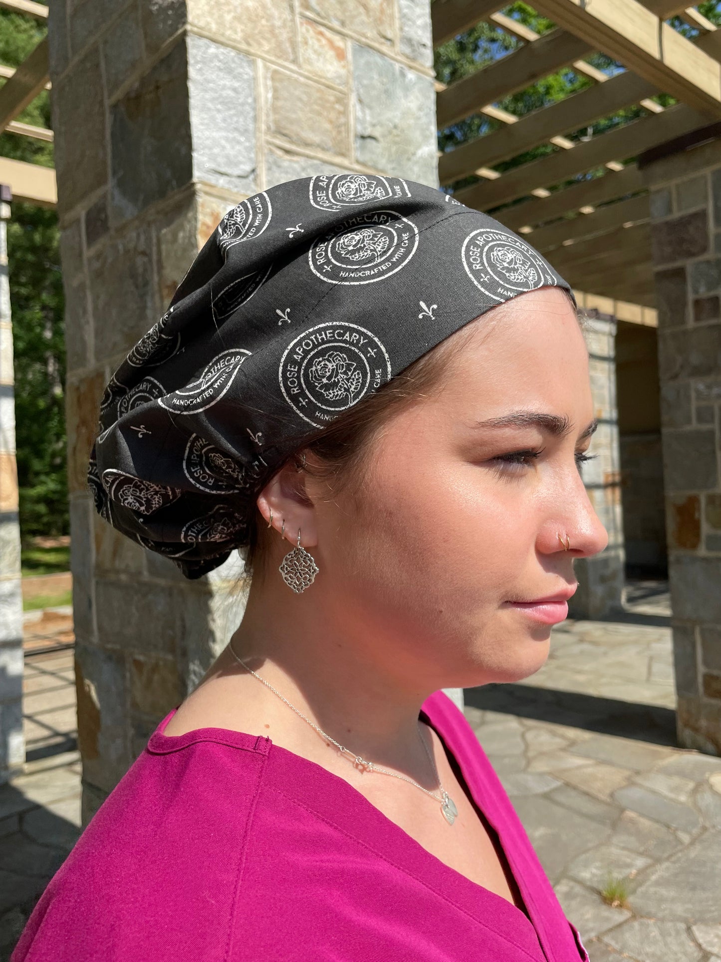 Scrub Cap in Rose Apothecary Fabric - Multiple Styles