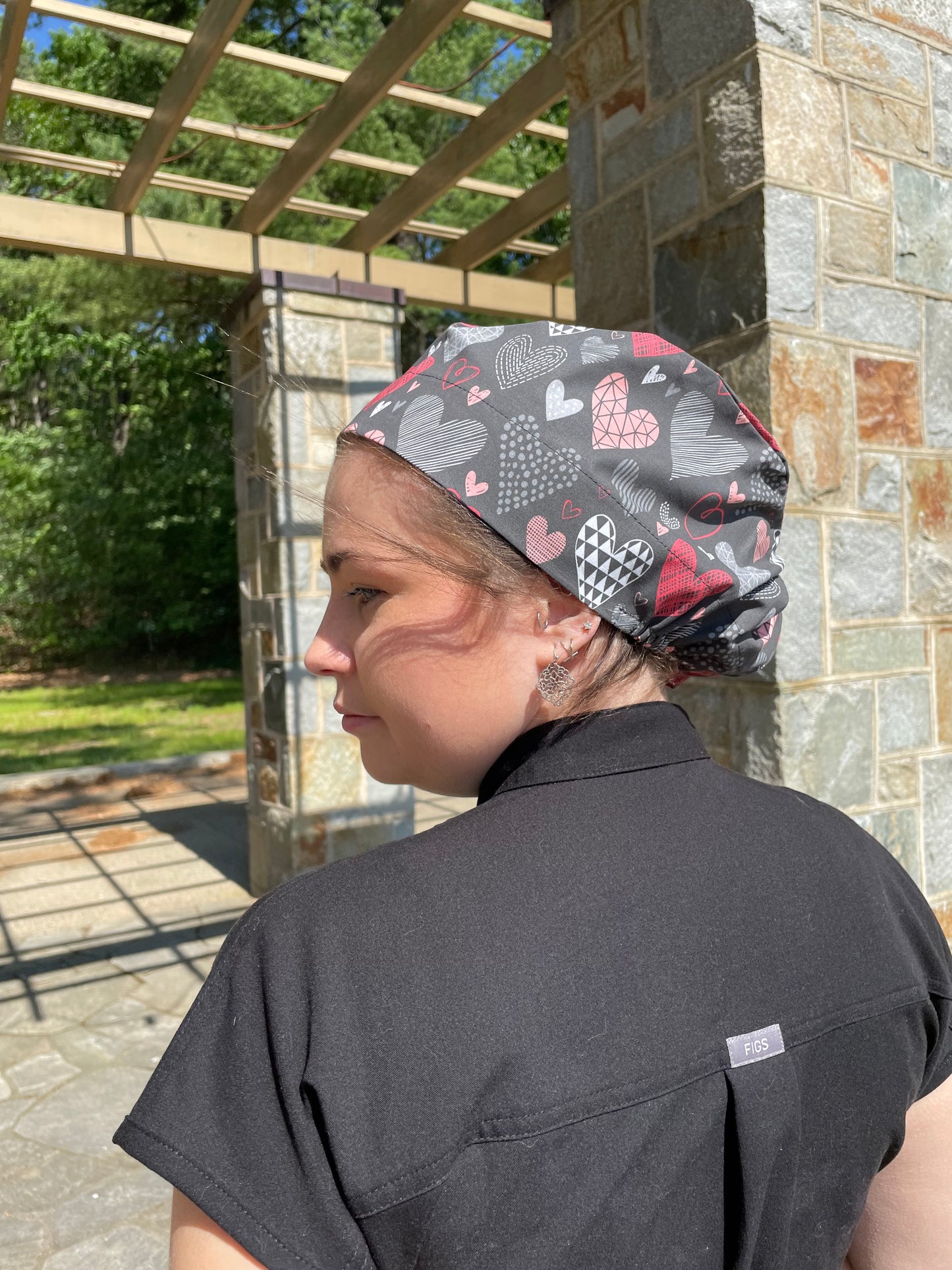 Grey Hearts European Style Scrub Cap - Multiple Styles