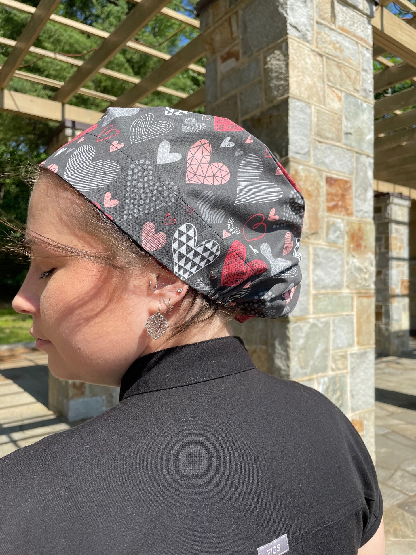 Grey Hearts European Style Scrub Cap - Multiple Styles