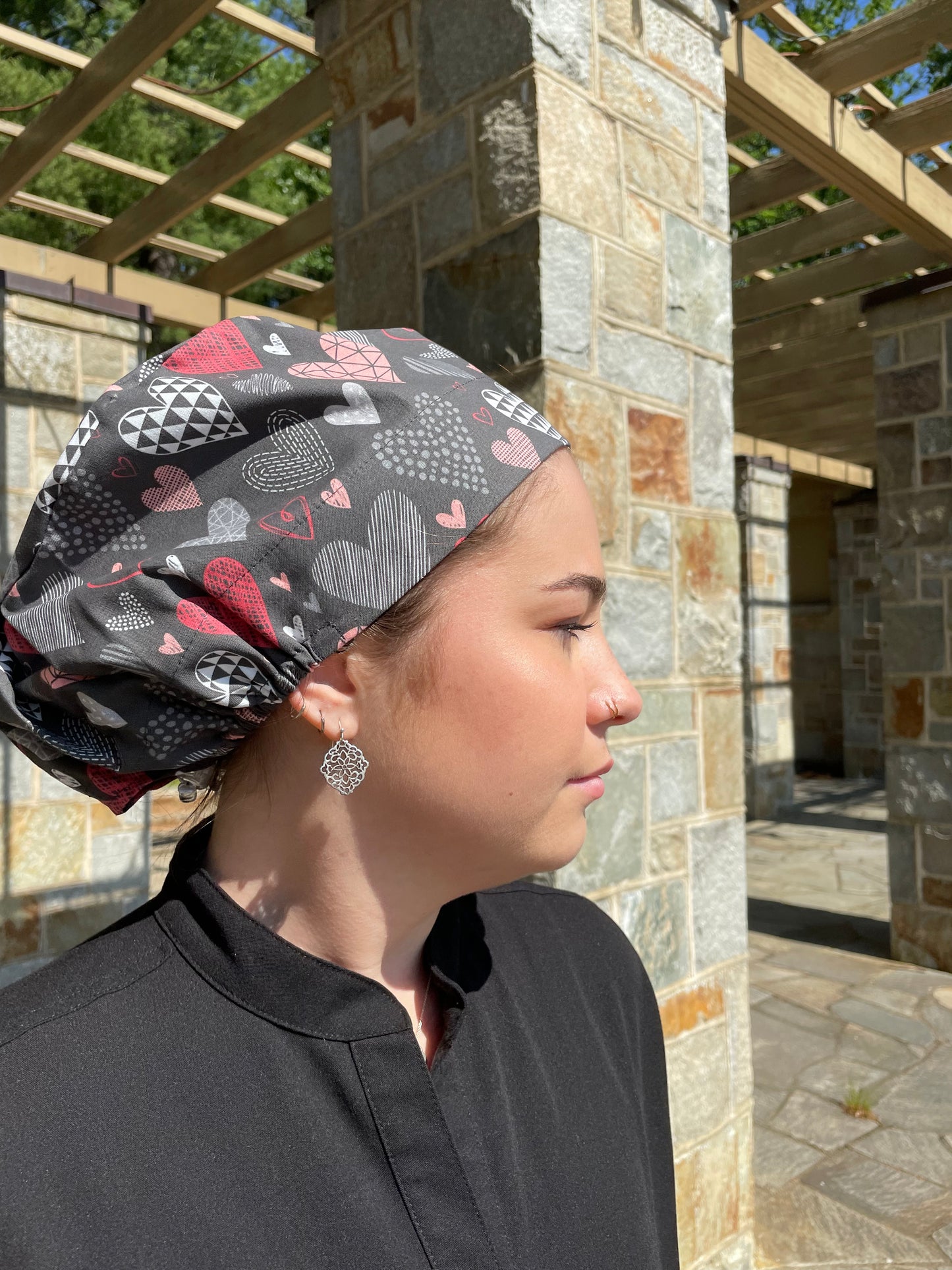 Grey Hearts European Style Scrub Cap - Multiple Styles