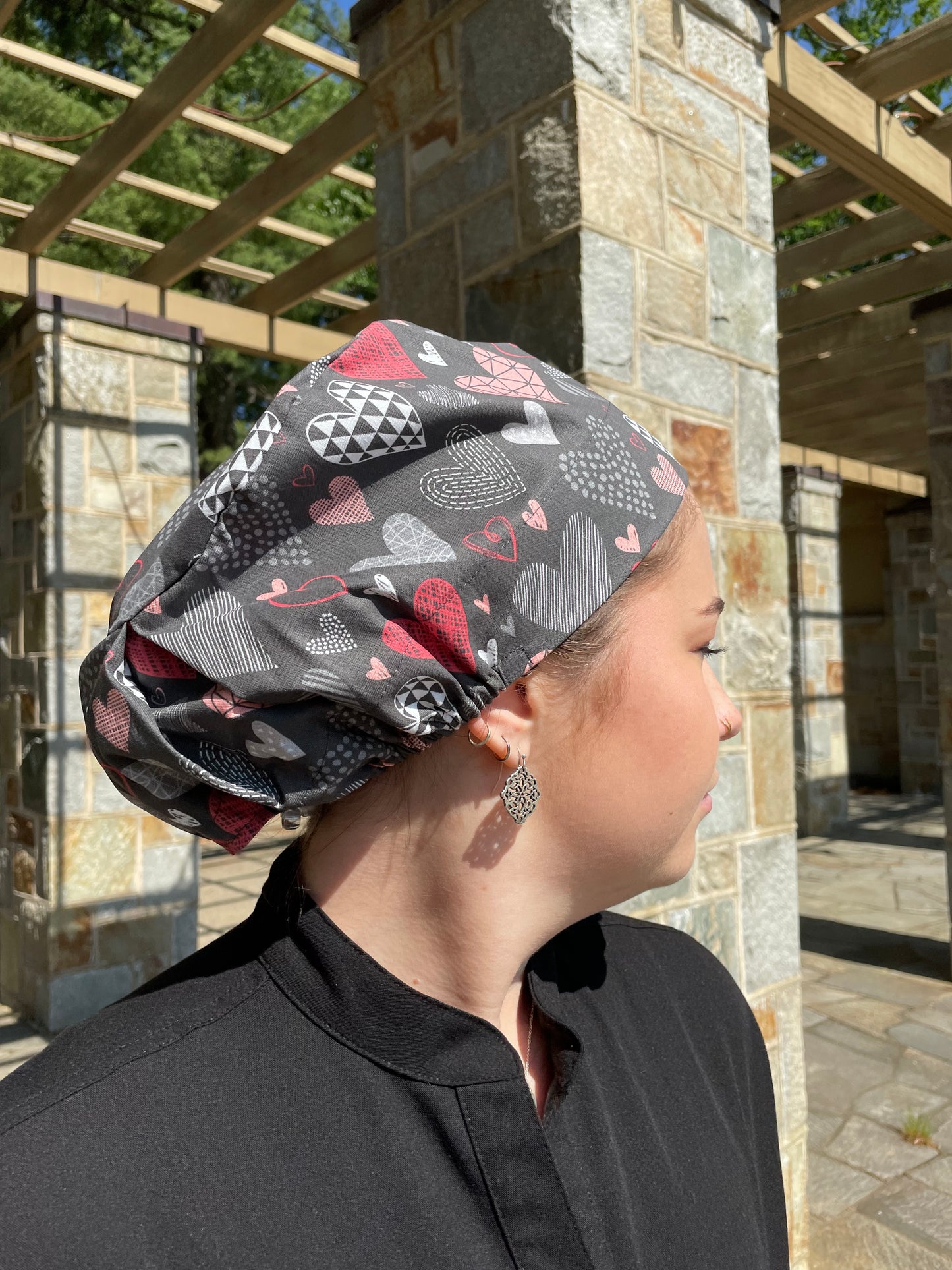 Grey Hearts European Style Scrub Cap - Multiple Styles