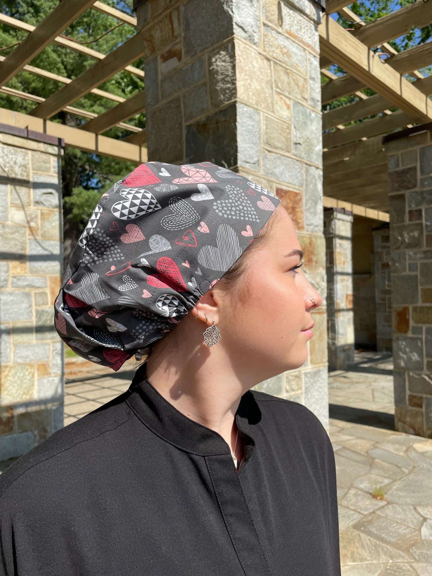 Grey Hearts European Style Scrub Cap - Multiple Styles