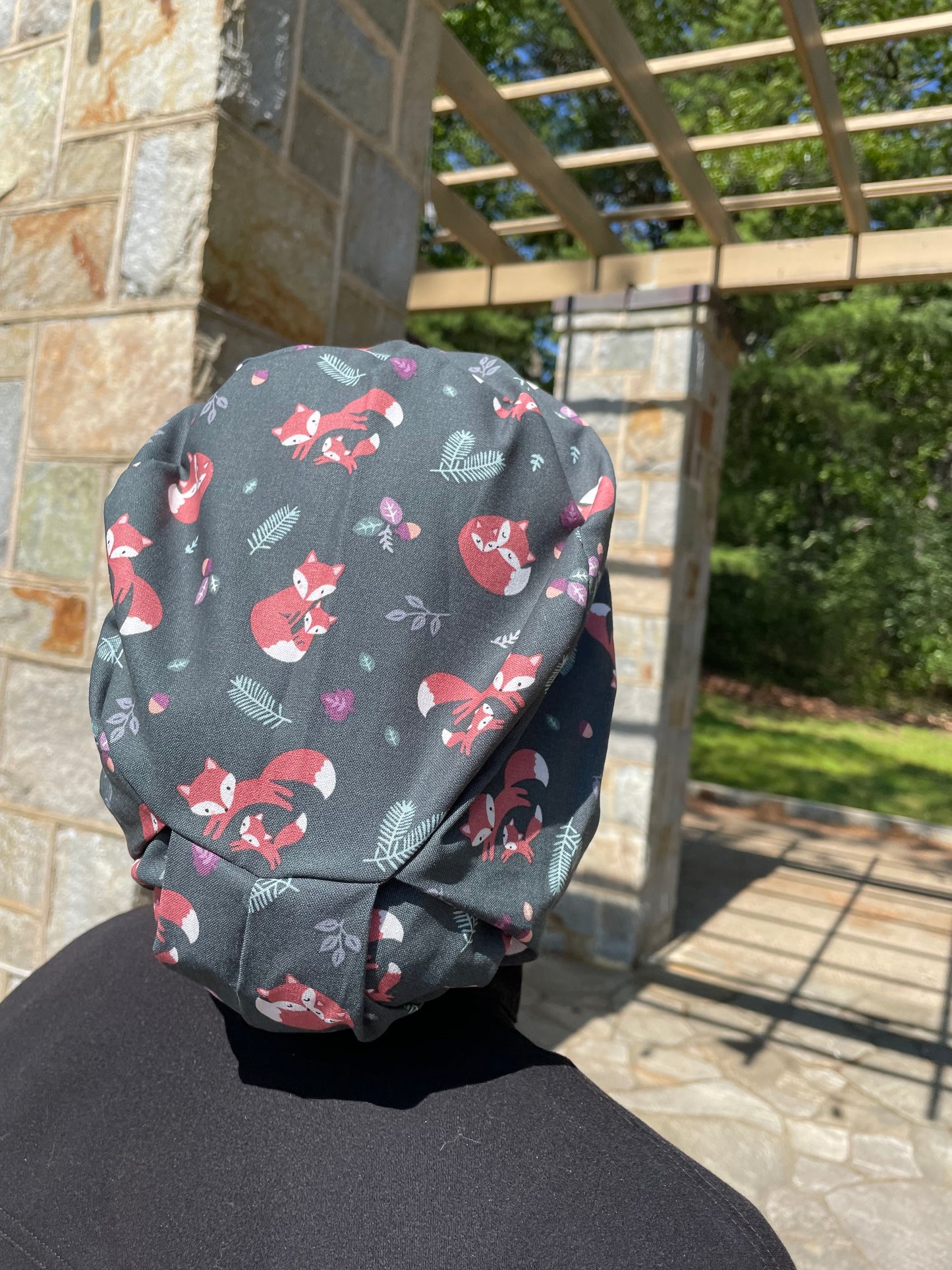 Cute Fox Scrub Cap - Satin Lining Available - Multiple Styles