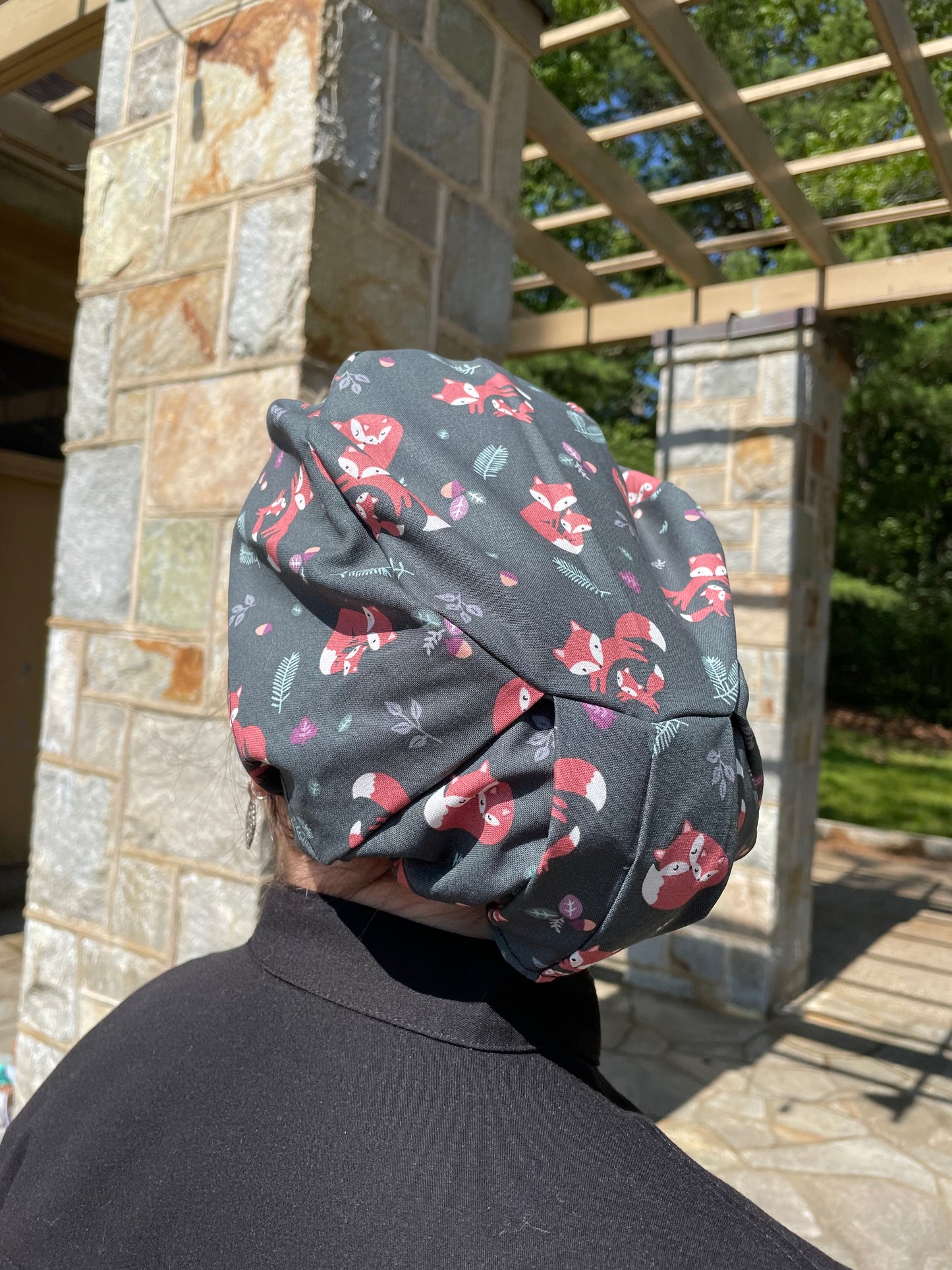 Cute Fox Scrub Cap - Satin Lining Available - Multiple Styles