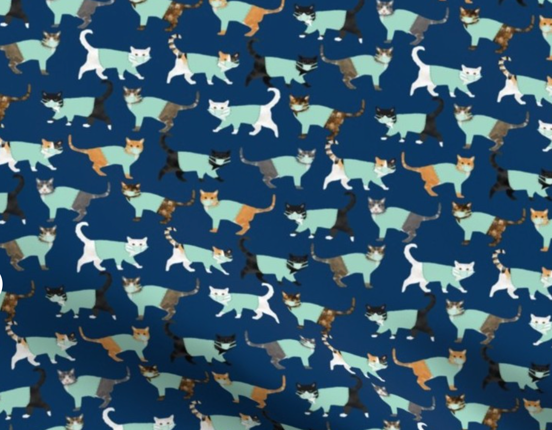 Scrubbing Cats (Navy Blue) Scrub Cap - Satin Lining Available - Multiple Styles