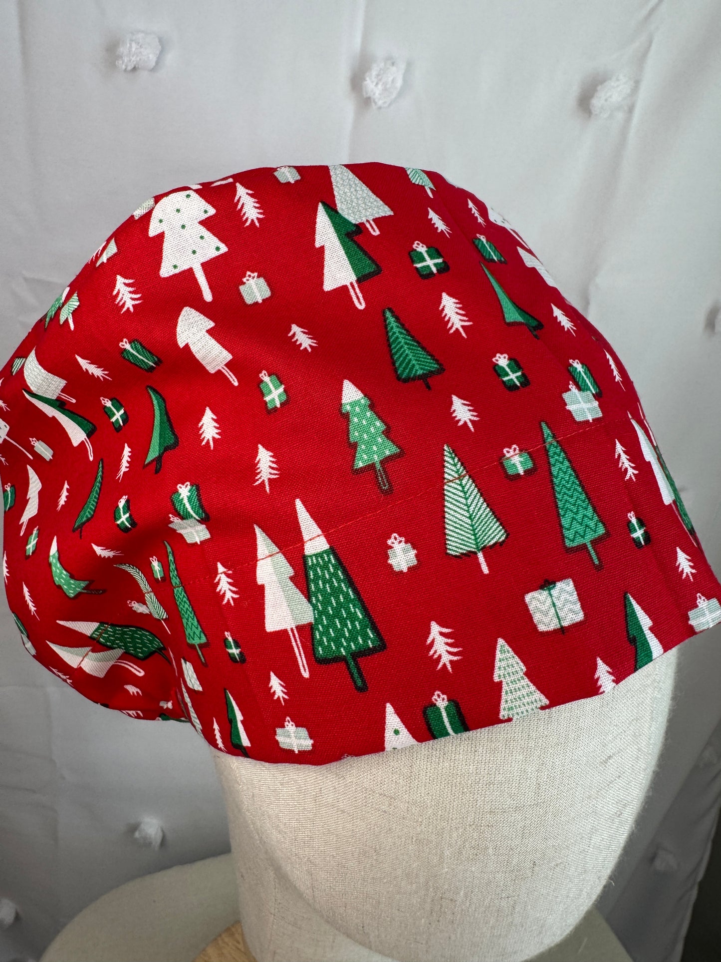 Christmas Trees on Red Scrub Cap - Multiple Styles