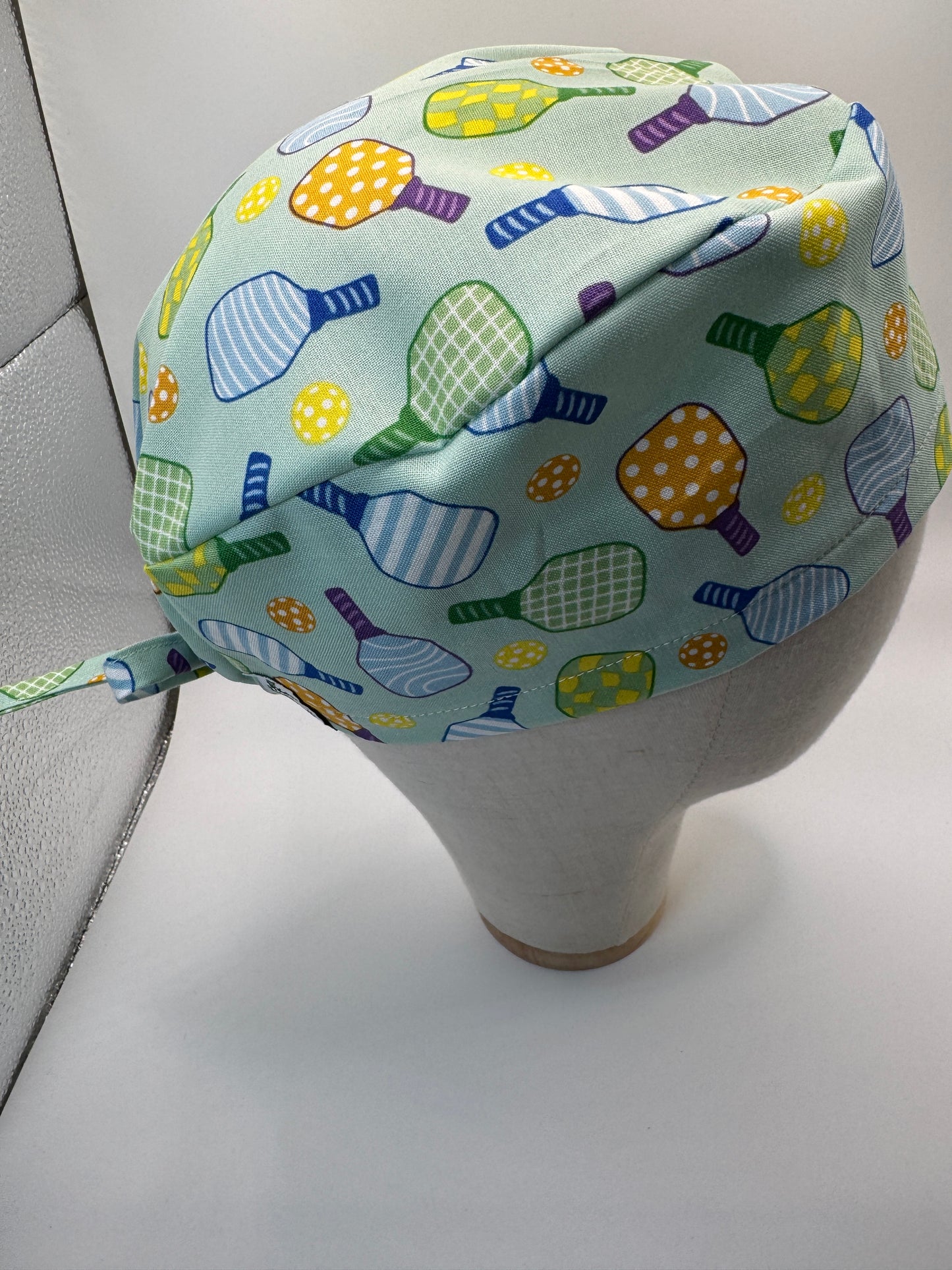 Pickle Ball Scrub Cap - Satin Lining Available - Multiple Styles