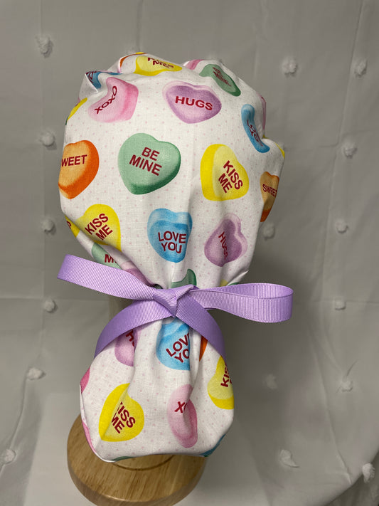 Large Candy Hearts Scrub Cap - Multiple Styles