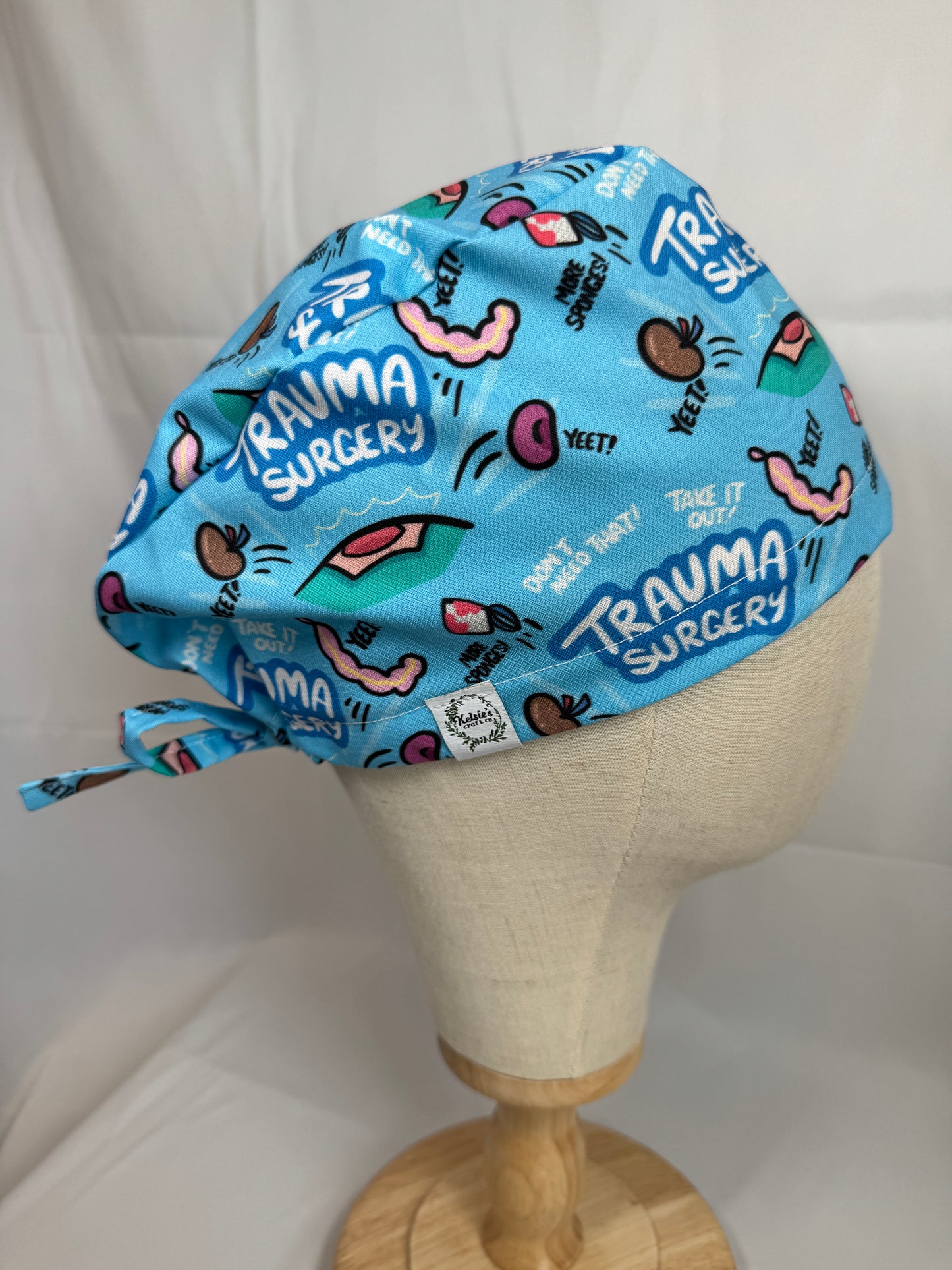 "Trauma Surgery" Scrub Cap - Satin Lining Available - Multiple Styles