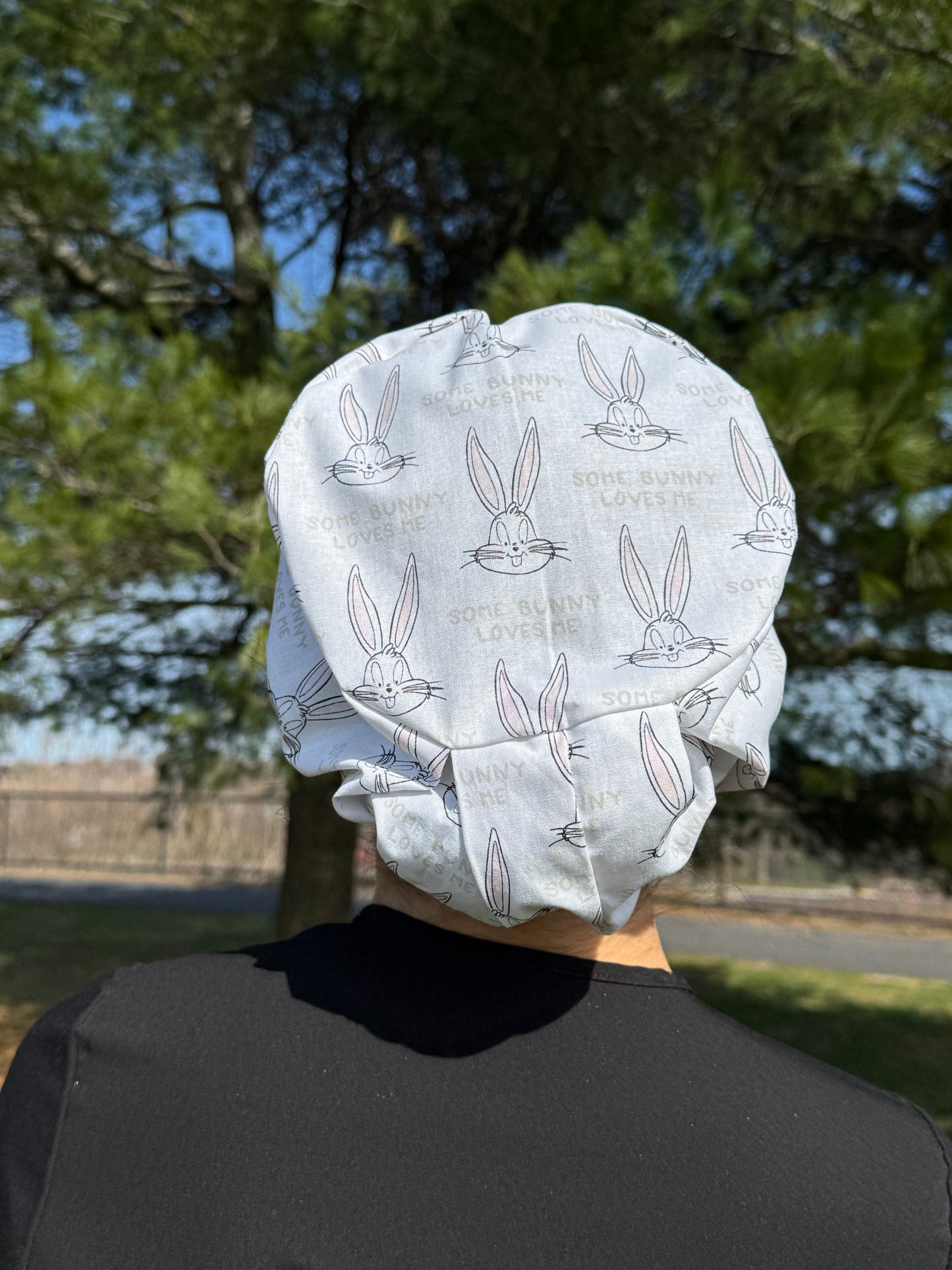 Scrub Cap in Some Bunny Loves Me Fabric Scrub Cap - Multiple Styles