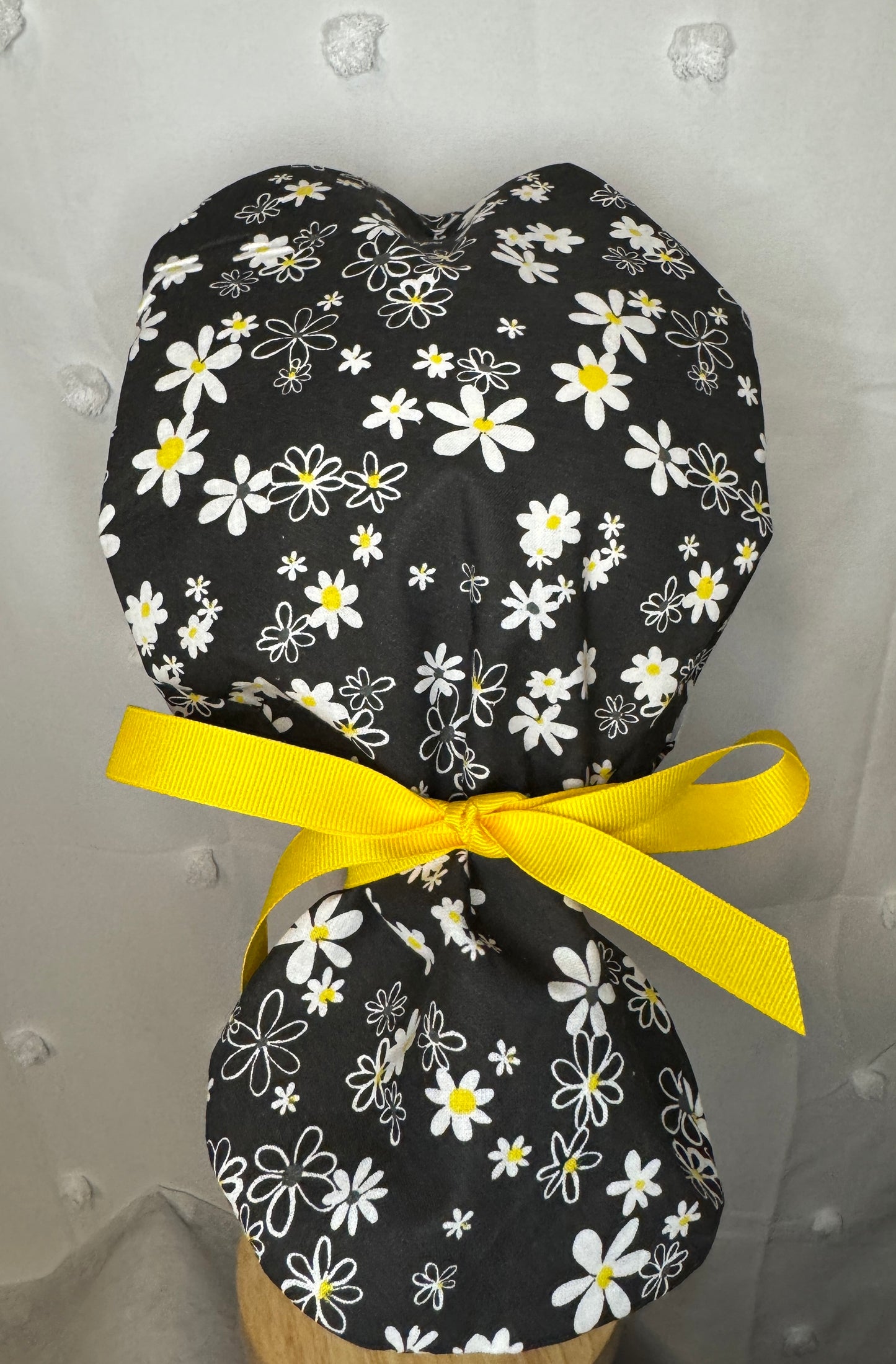 Daisies on Black Scrub Cap - Multiple Styles