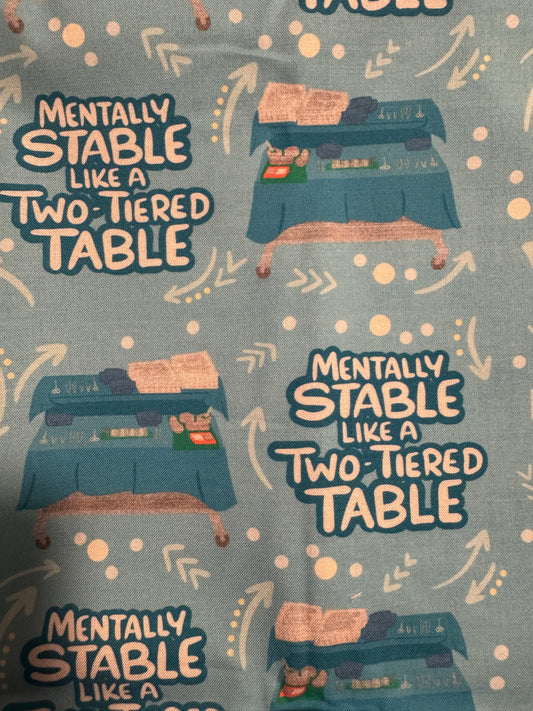 Mentally Stable Like a Two Tier Table Scrub Cap - Multiple Styles