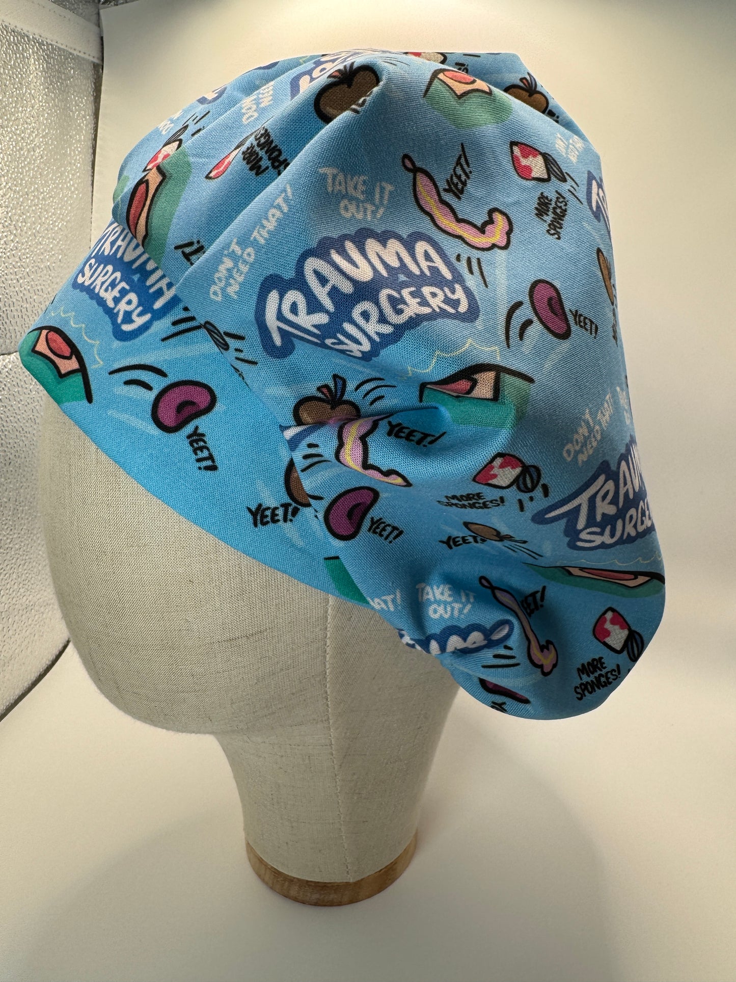 "Trauma Surgery" Scrub Cap - Satin Lining Available - Multiple Styles