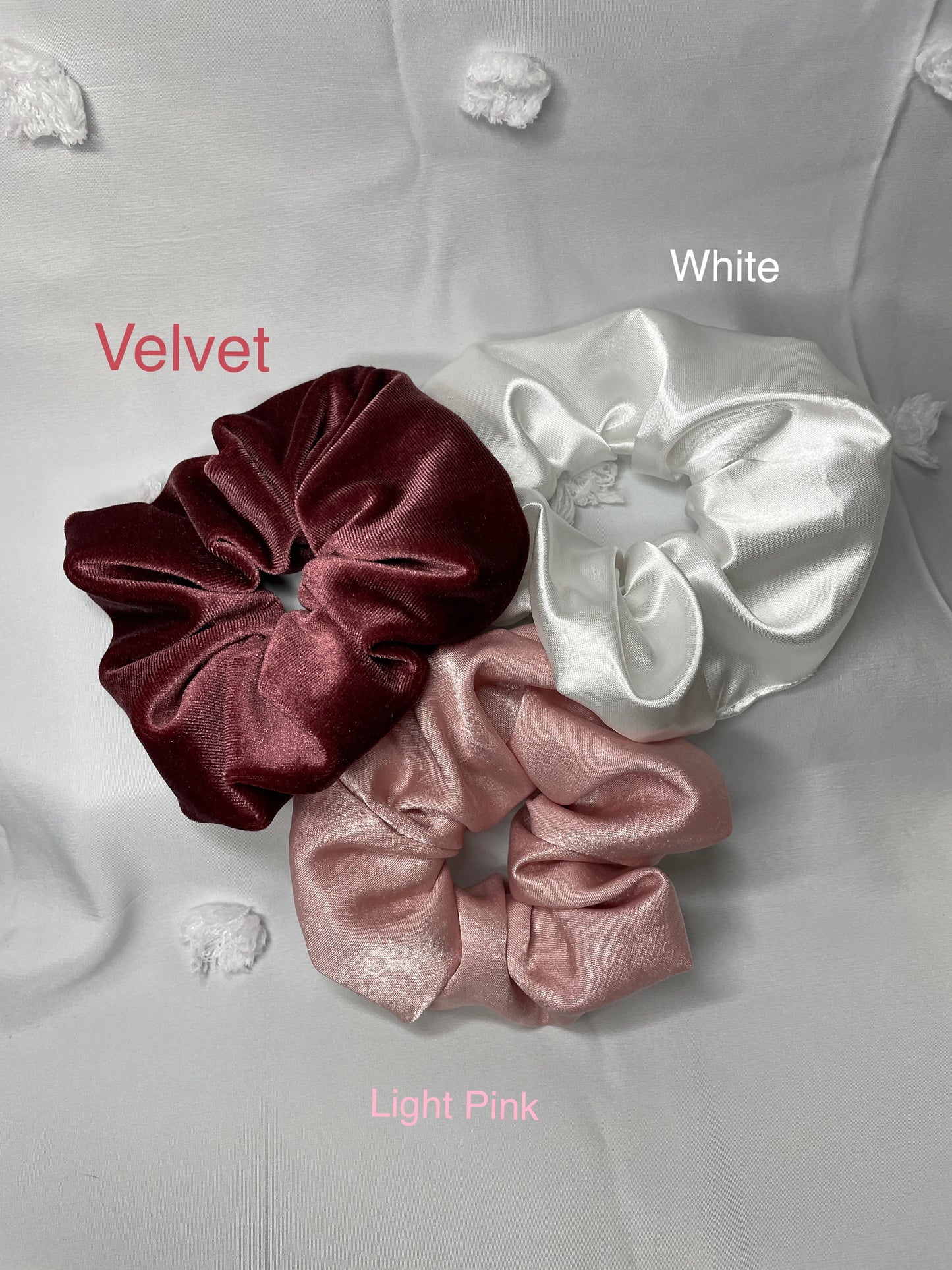 Valentine’s Day Velvet, Cotton & Silky Scrunchies
