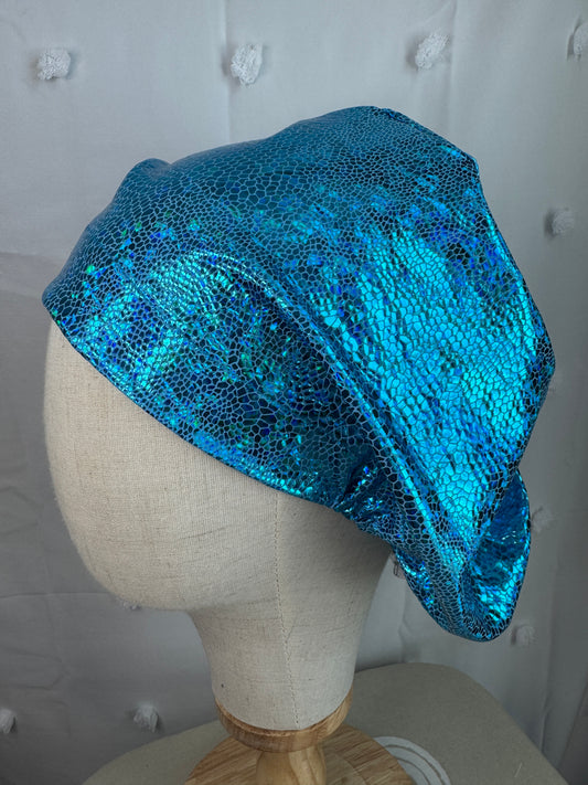 Blue Scale Shine Strech Scrub Cap - Multiple Styles