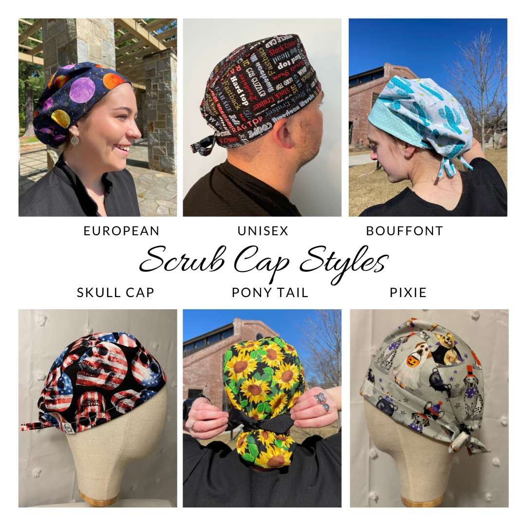 Girl Dinner Scrub Cap - Satin Lining Available - Multiple Styles