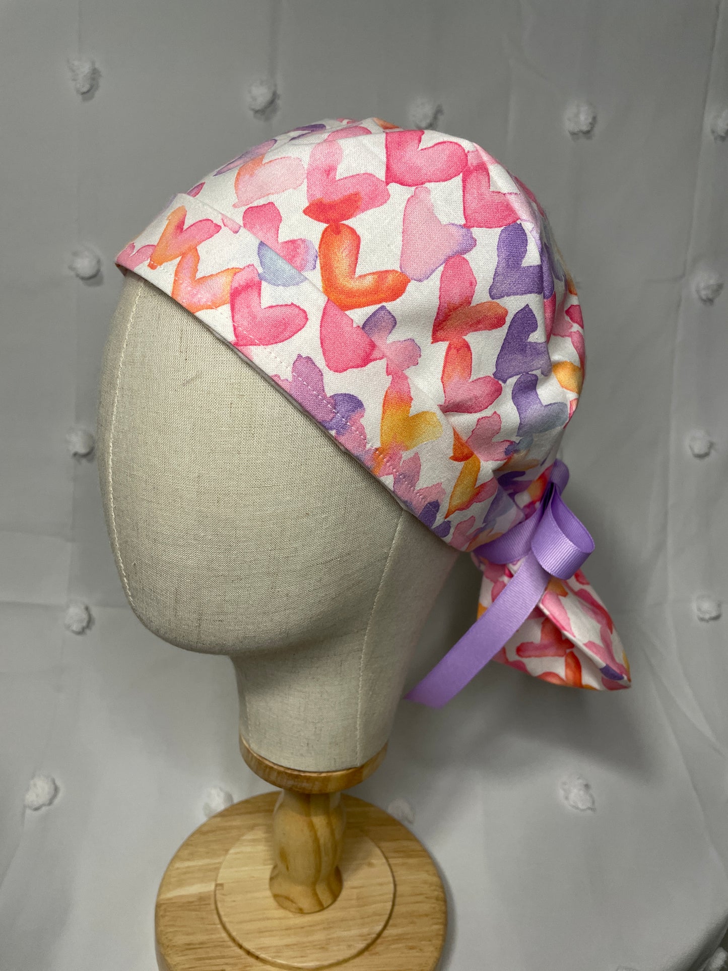 Water Color Hearts Scrub Cap - Multiple Styles