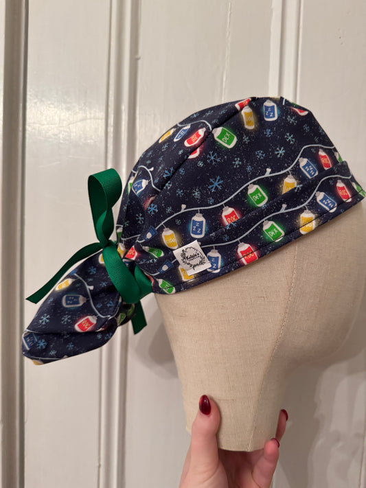 Medication Bottle Lights Scrub Cap - Satin Lining Available - Multiple Styles