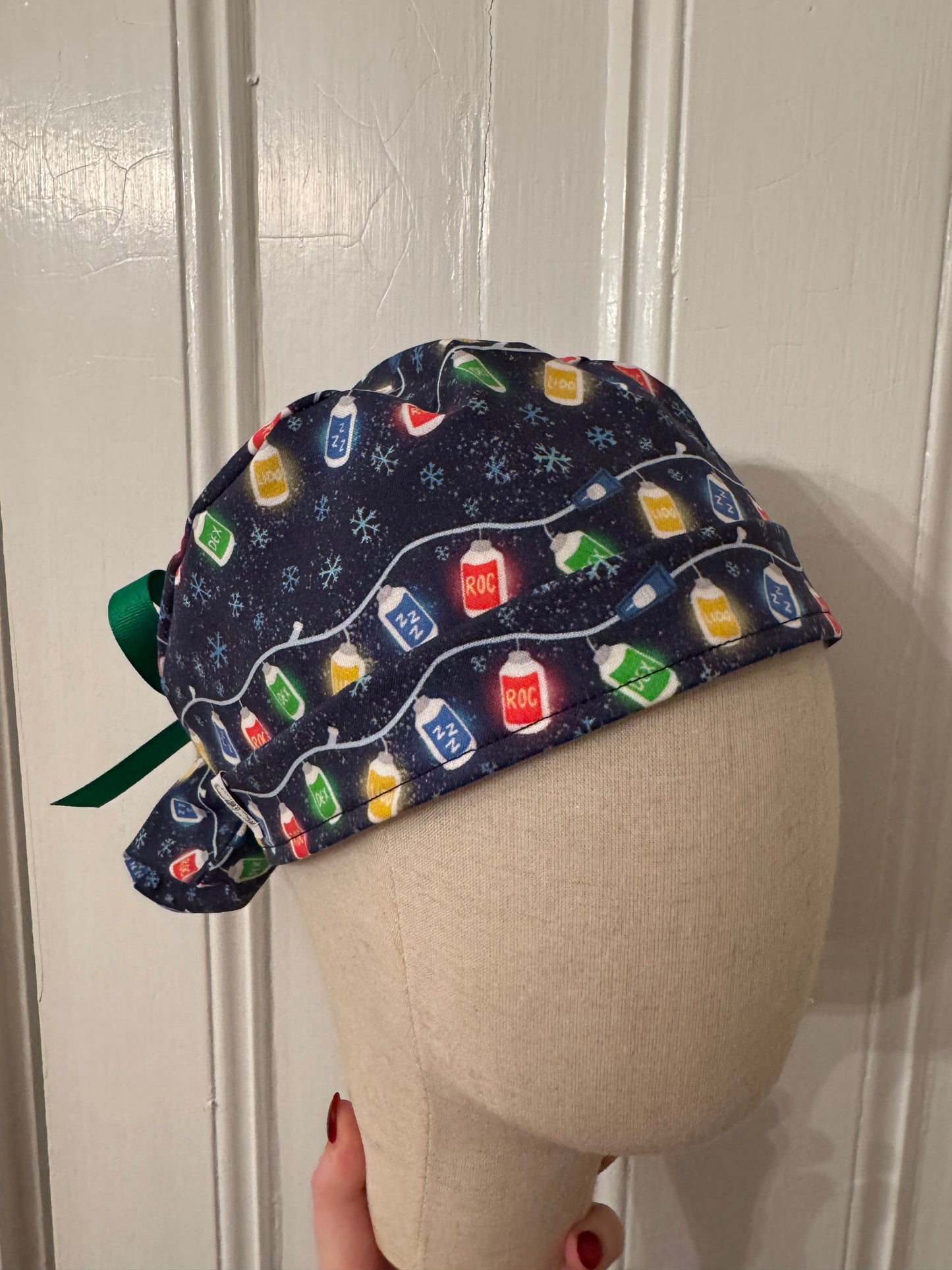 Medication Bottle Lights Scrub Cap - Satin Lining Available - Multiple Styles