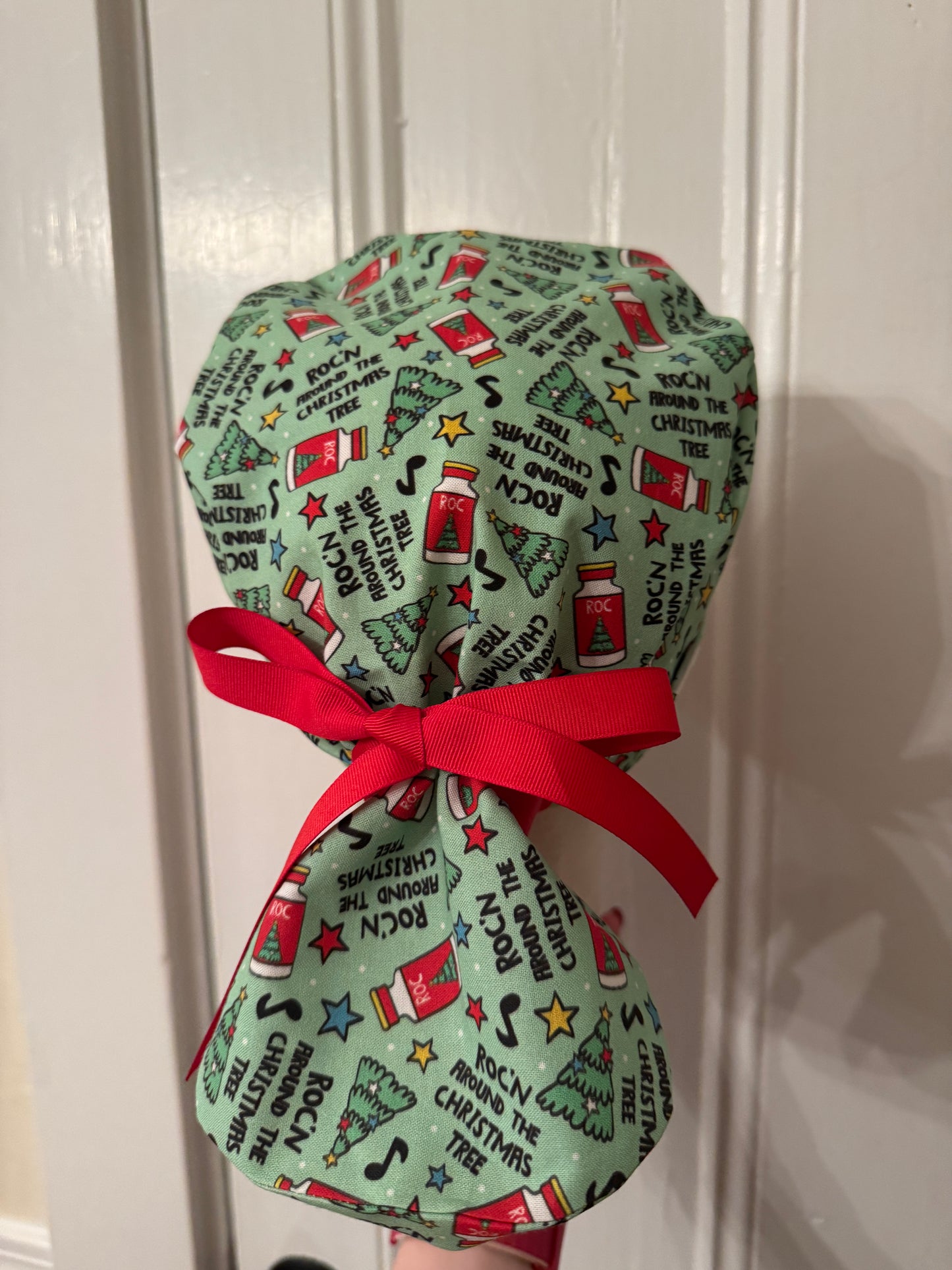 Roc'n around the Christmas Tree Scrub Cap - Satin Lining Available - Multiple Styles