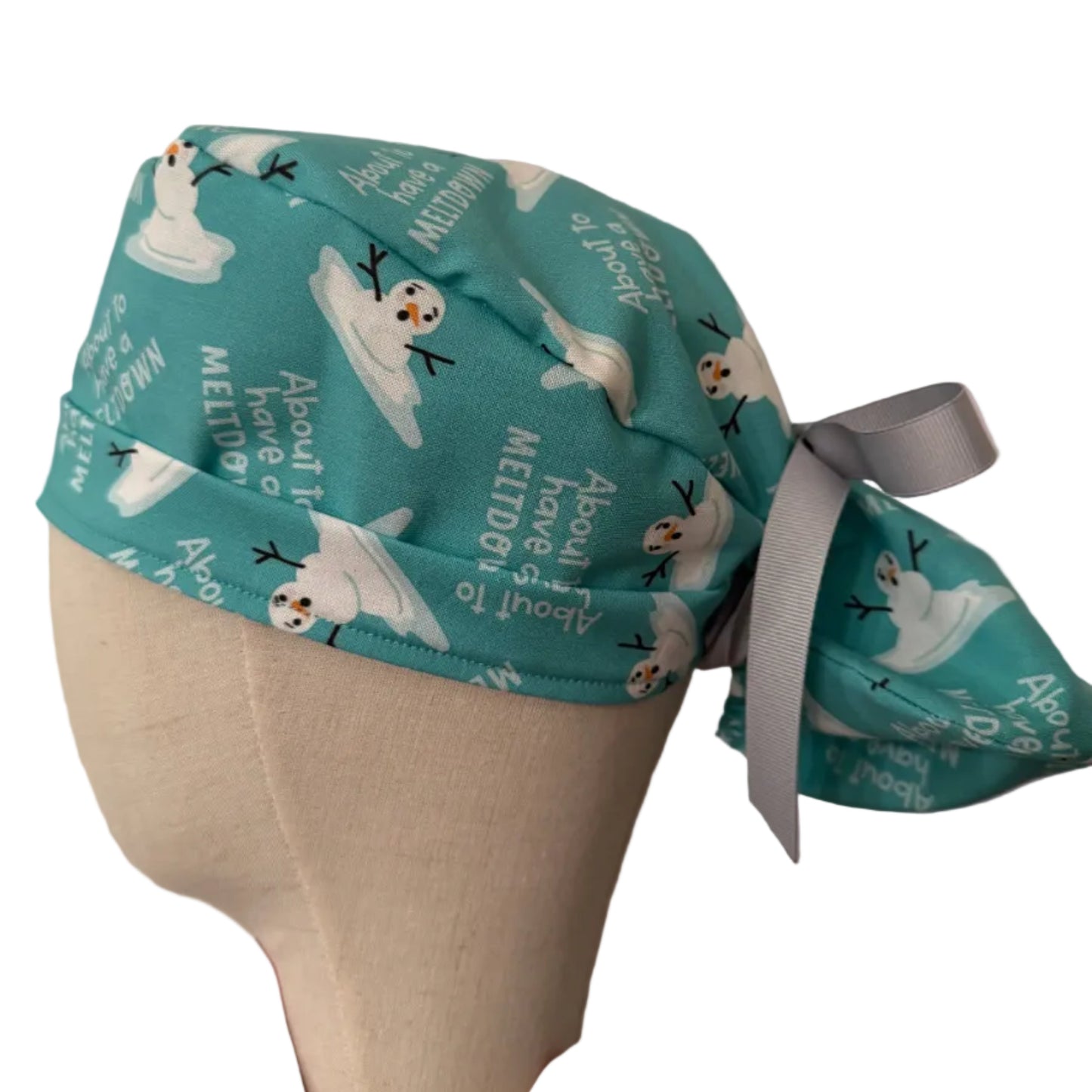 I'm Having a Meltdown Snowman Scrub Cap - Satin Lining Available - Multiple Styles