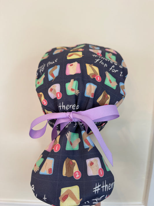 There's a Flap for That Scrub Cap - Satin Lining Available - Multiple Styles
