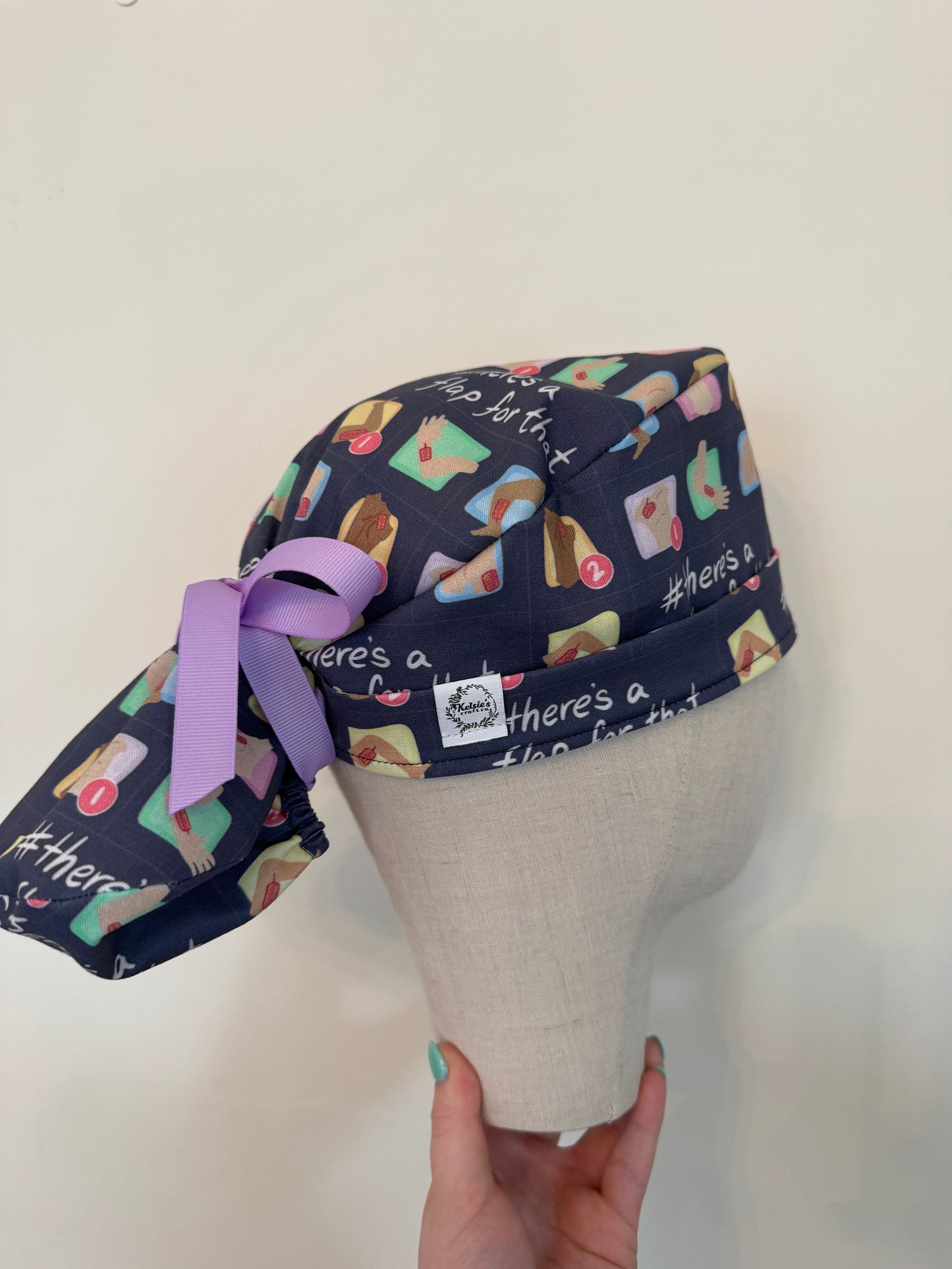 There's a Flap for That Scrub Cap - Satin Lining Available - Multiple Styles