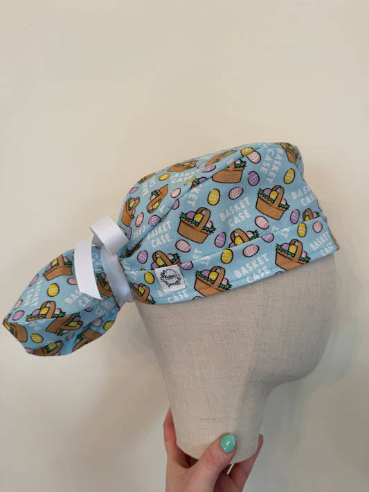 Basket Case Easter Scrub Cap - Satin Lining Available - Multiple Styles