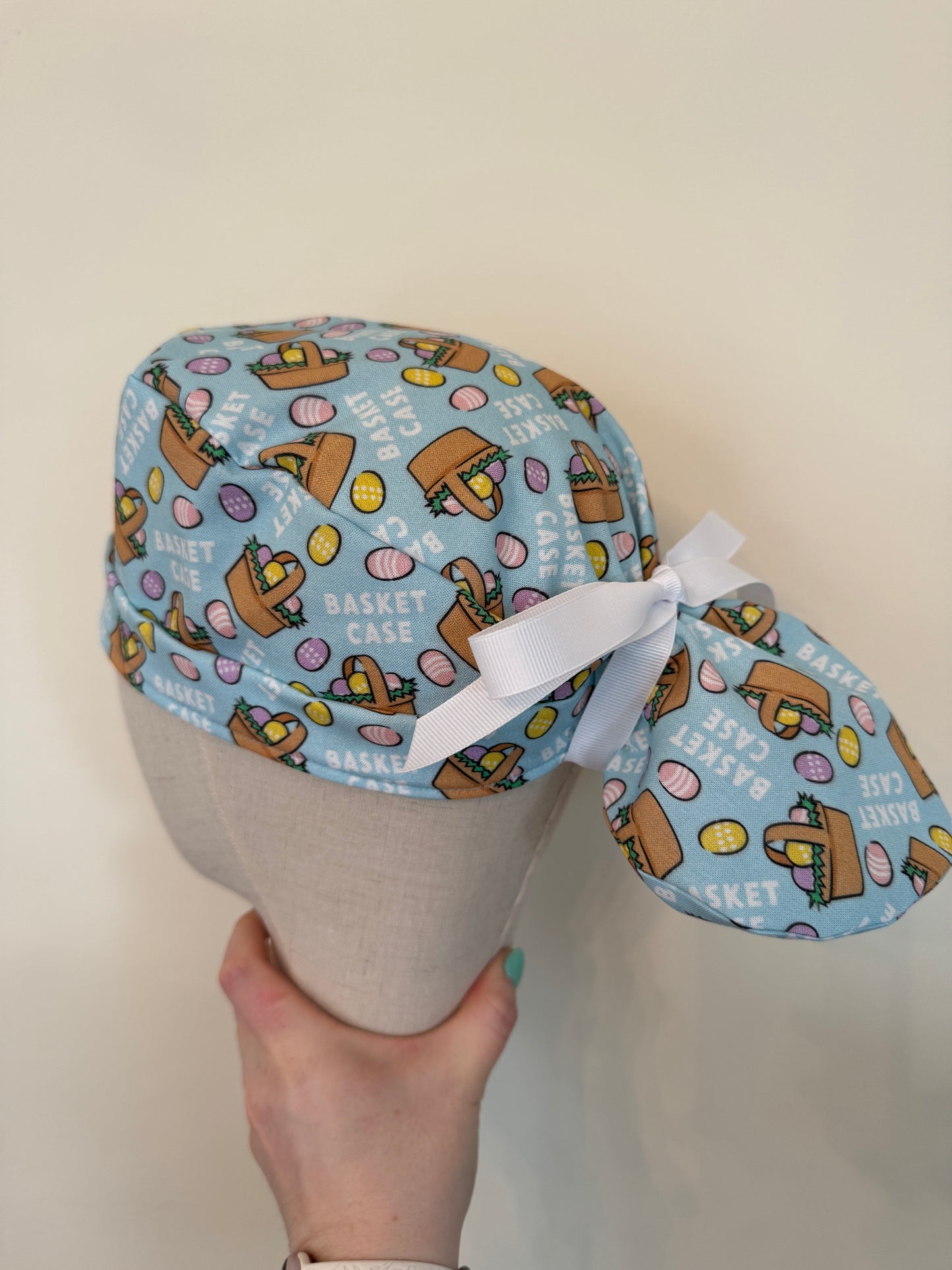 Basket Case Easter Scrub Cap - Satin Lining Available - Multiple Styles