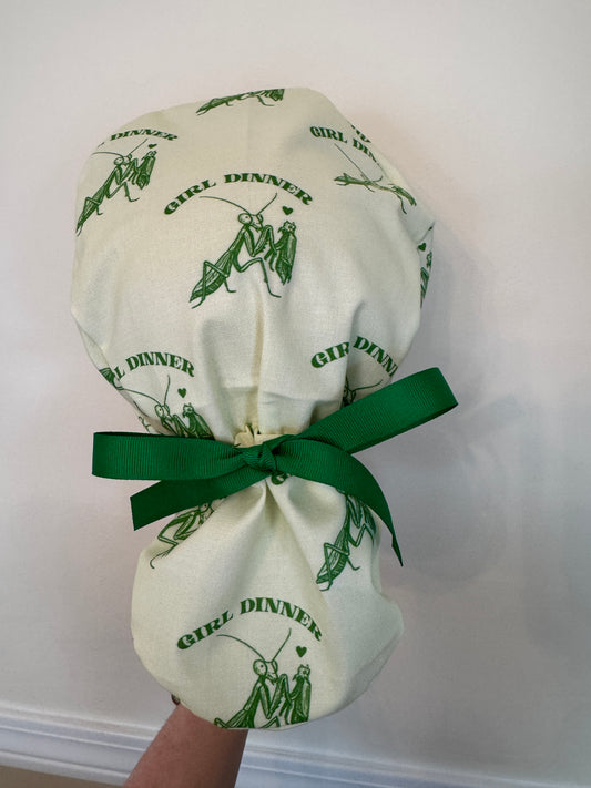 Girl Dinner Scrub Cap - Satin Lining Available - Multiple Styles
