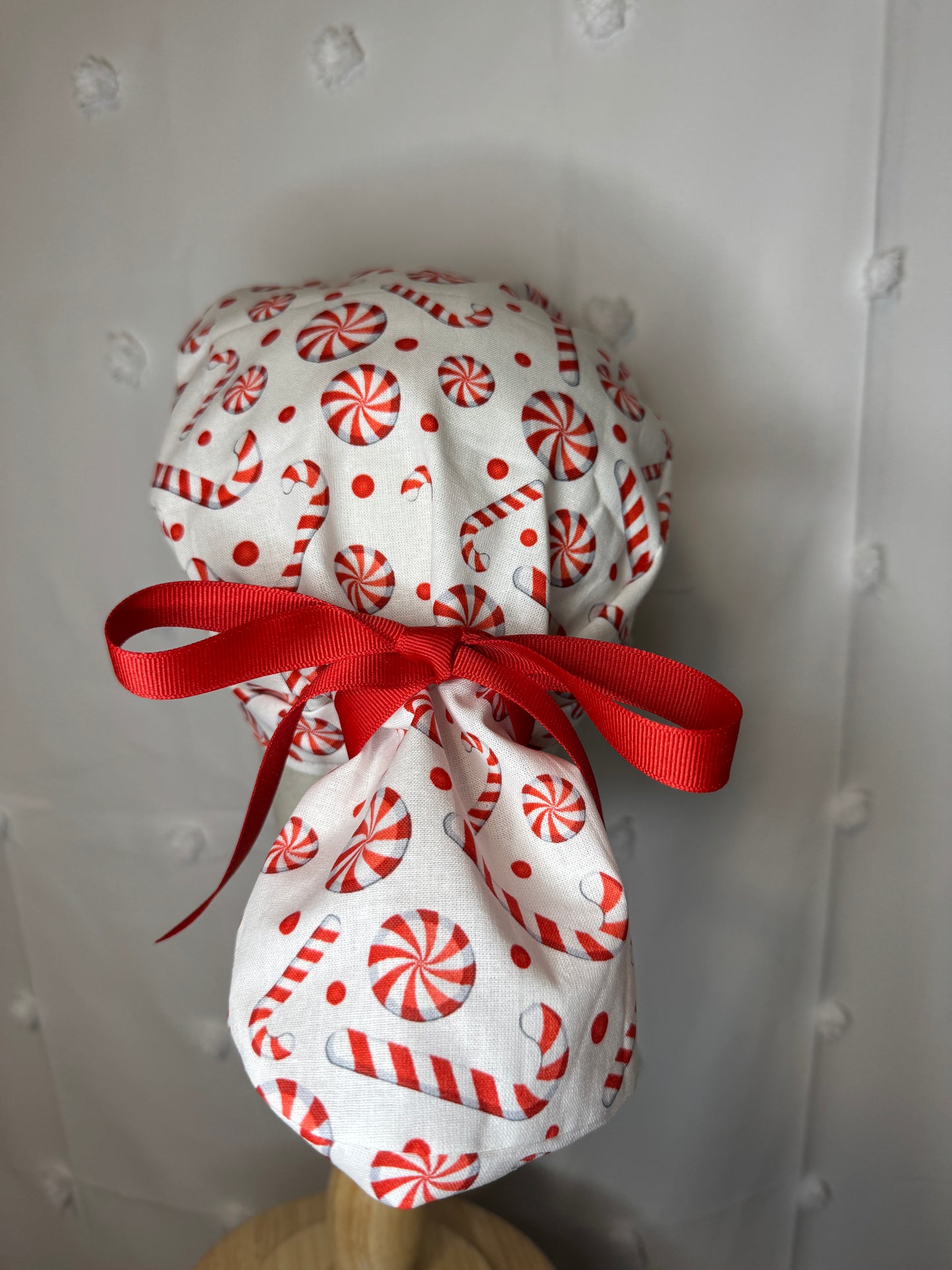 Candy Canes & Mints on White Scrub Cap - Multiple Styles