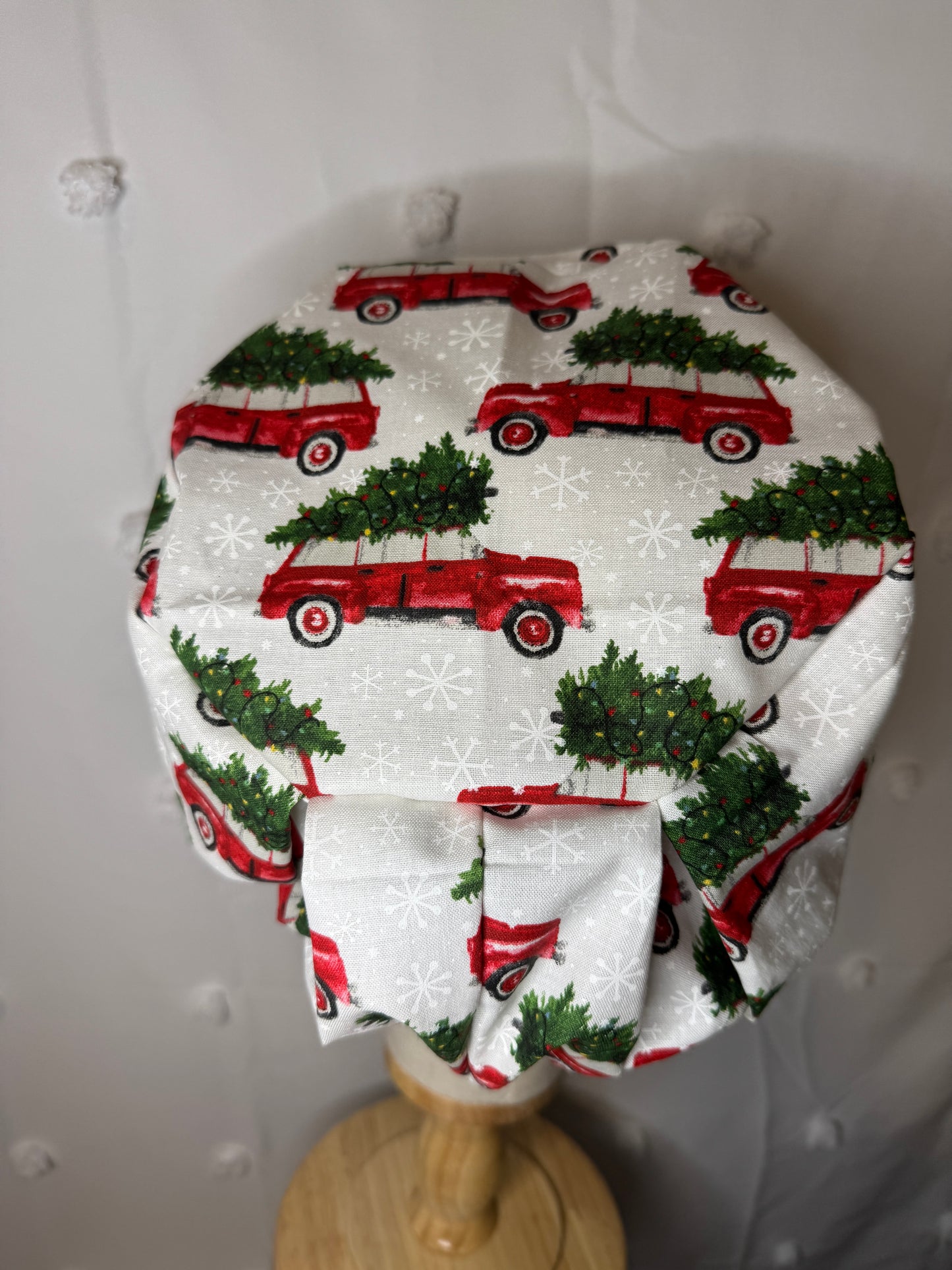 Red Truck w/ Christmas Tree Scrub Cap - Multiple Styles