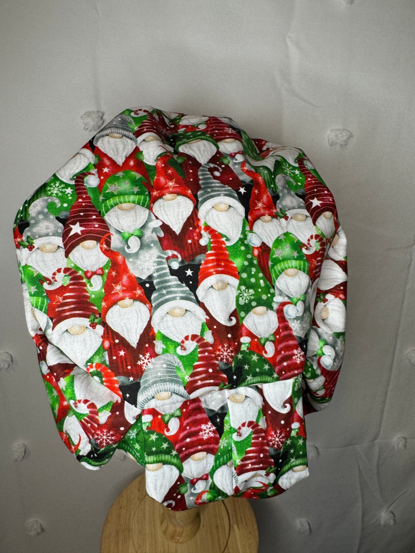 Red & Green Christmas Gnomes Scrub Cap - Multiple Styles