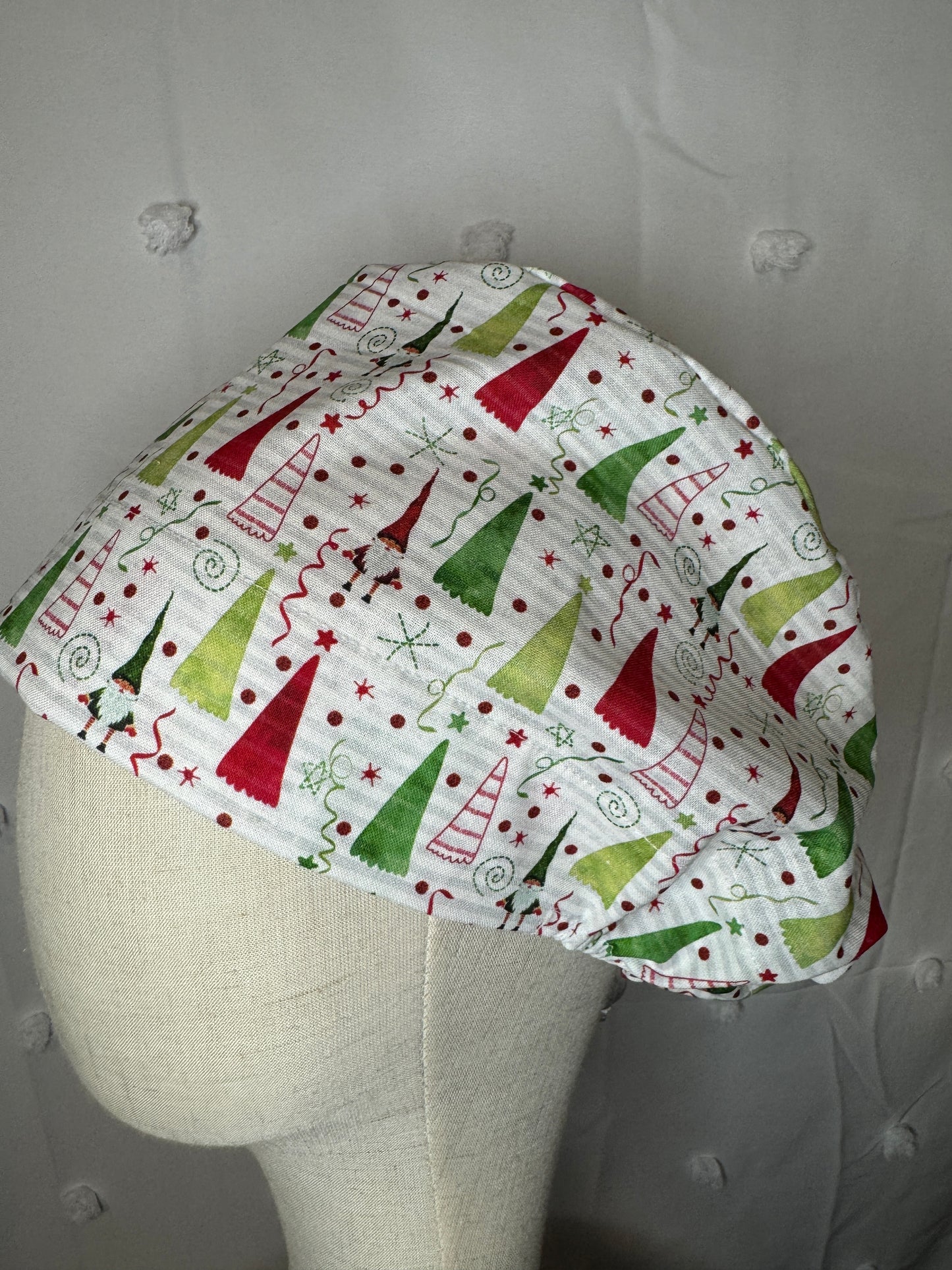 Christmas Trees & Gnomes Scrub Cap - Multiple Styles