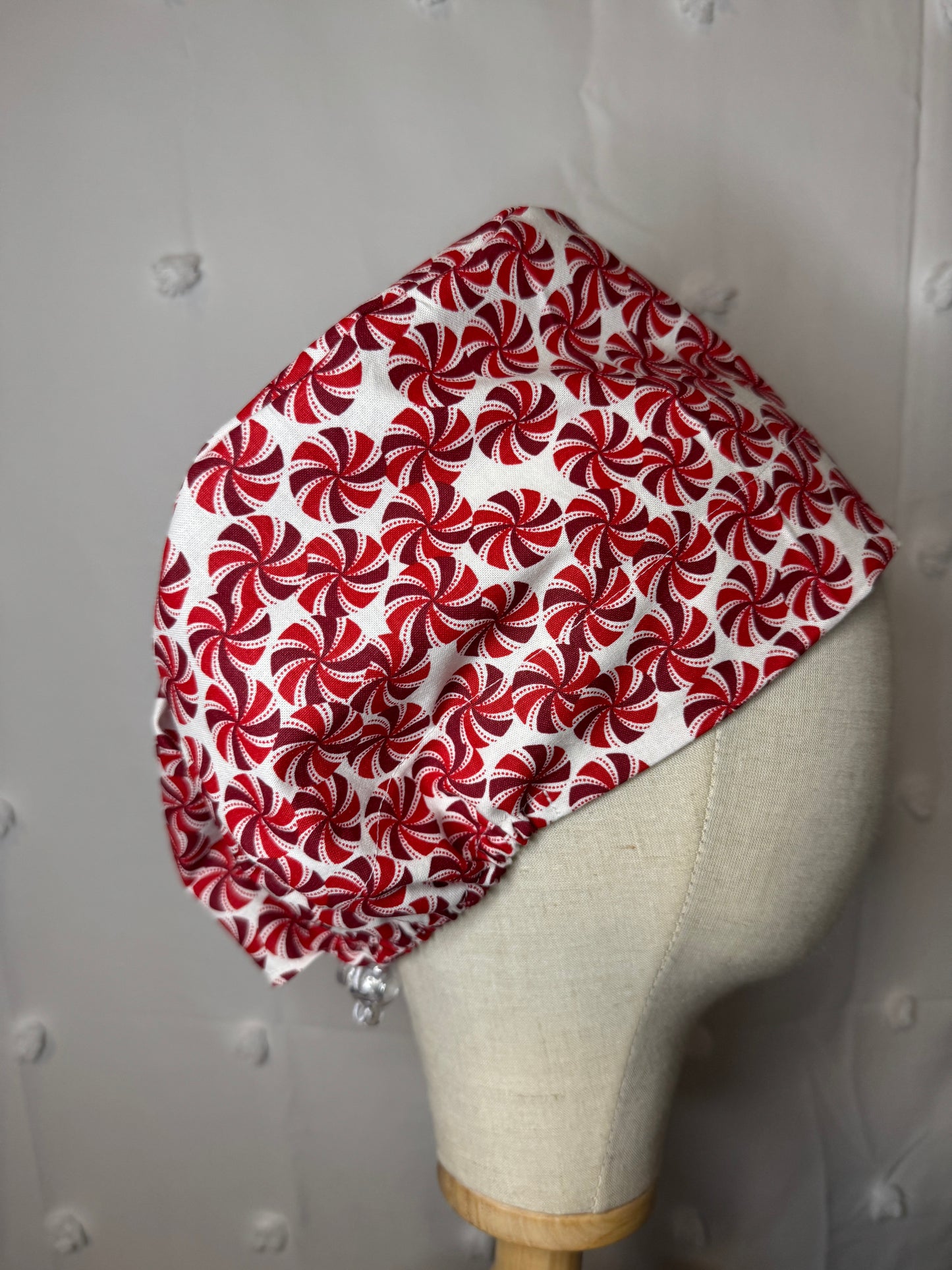 Red Mints on White  Scrub Cap - Multiple Styles