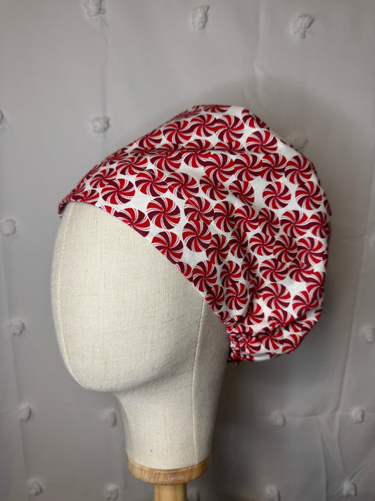 Red Mints on White  Scrub Cap - Multiple Styles