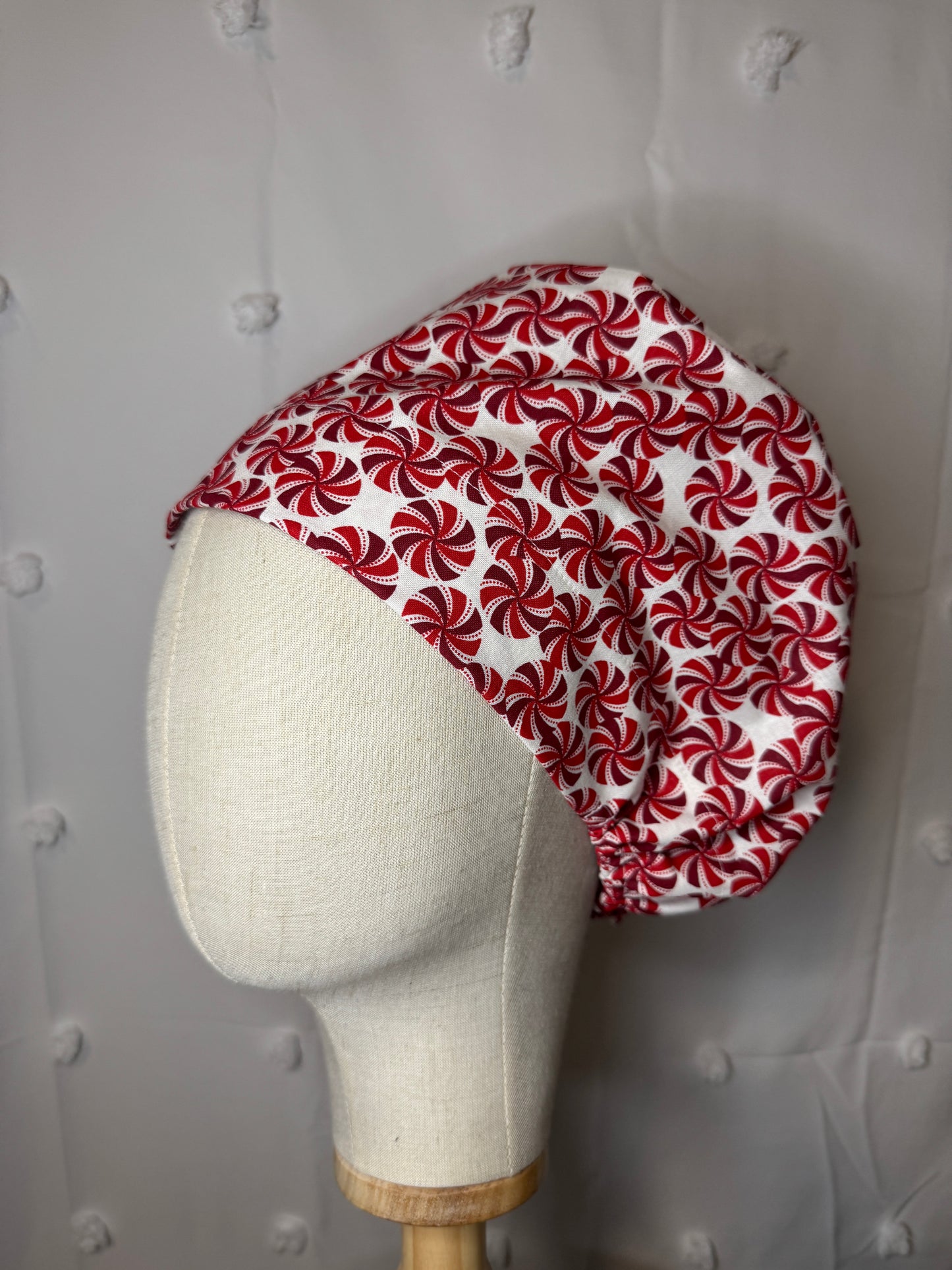 Red Mints on White  Scrub Cap - Multiple Styles