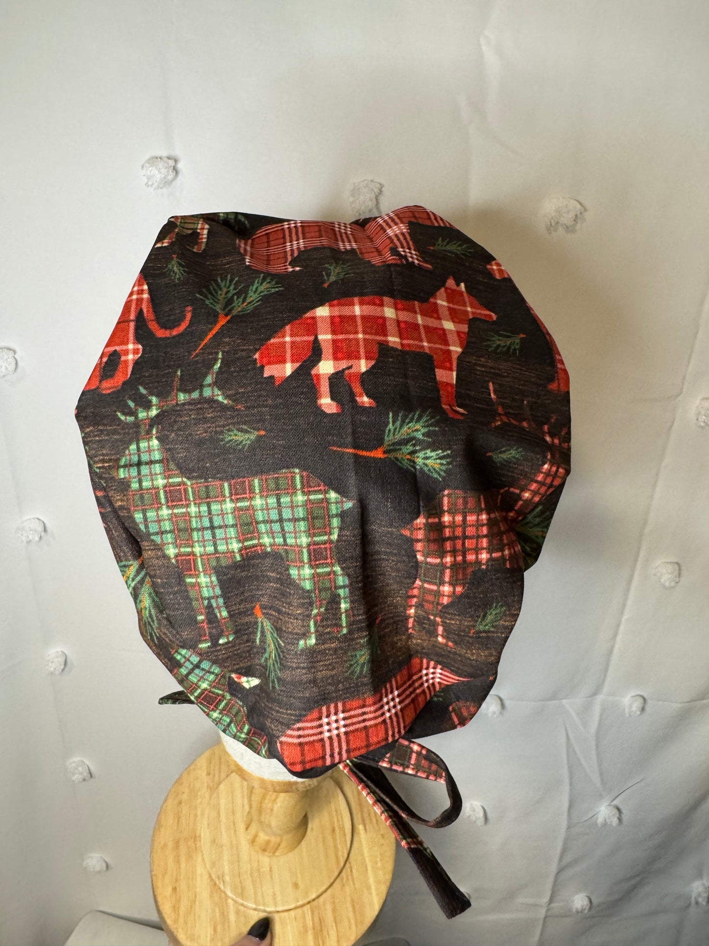 Buffalo Checkered Animals Scrub Cap - Multiple Styles