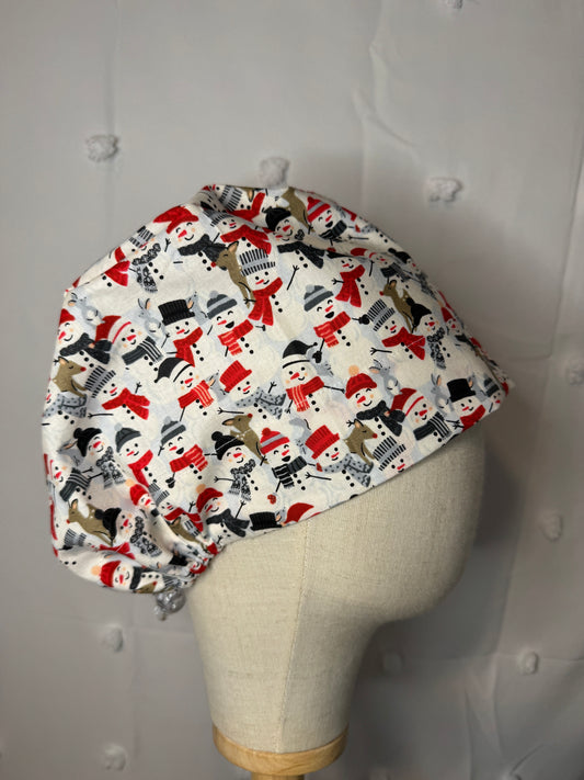 Snowmen with Reindeer Scrub Cap - Multiple Styles