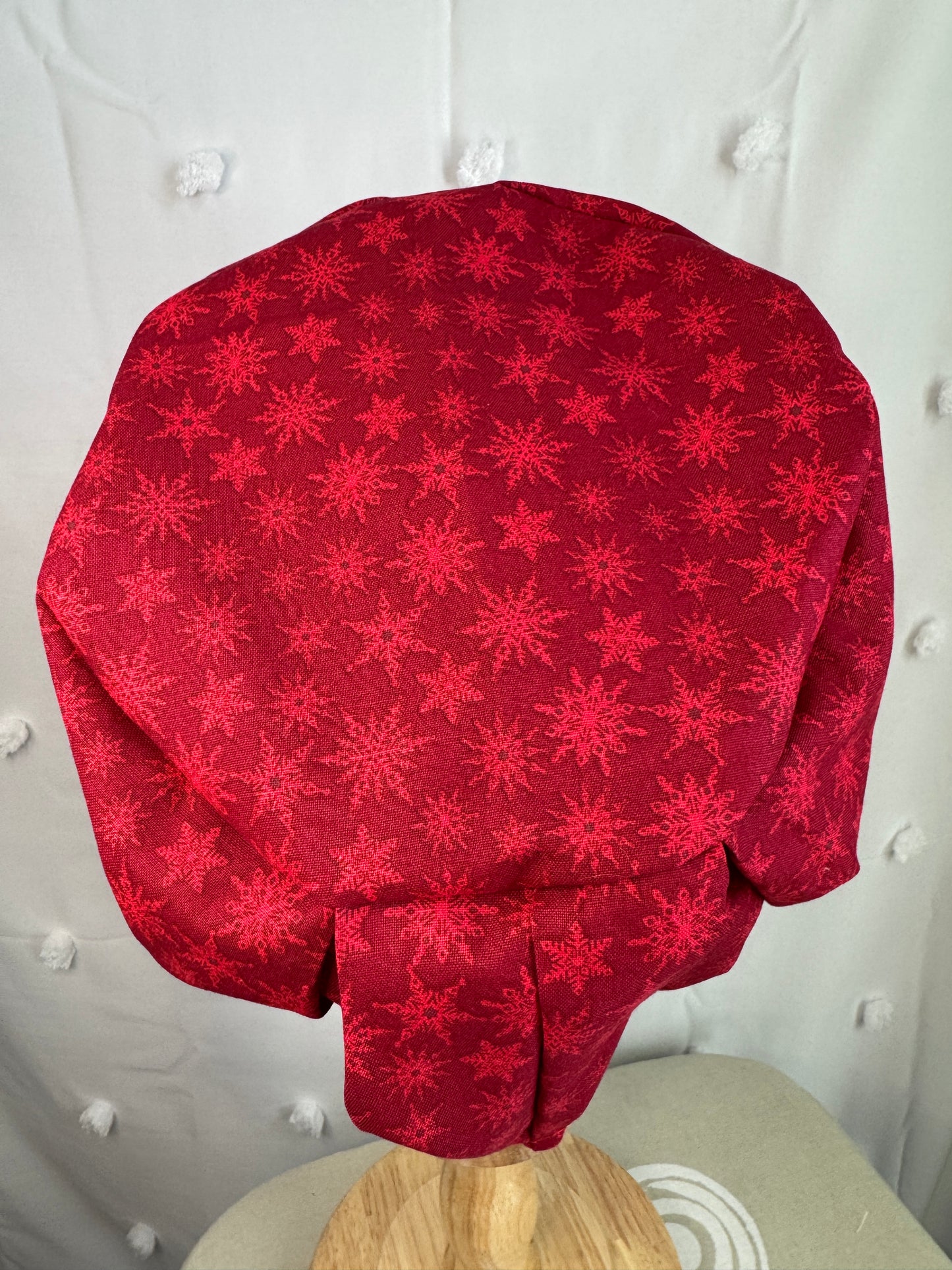 Snowflakes on Red Scrub Cap - Multiple Styles