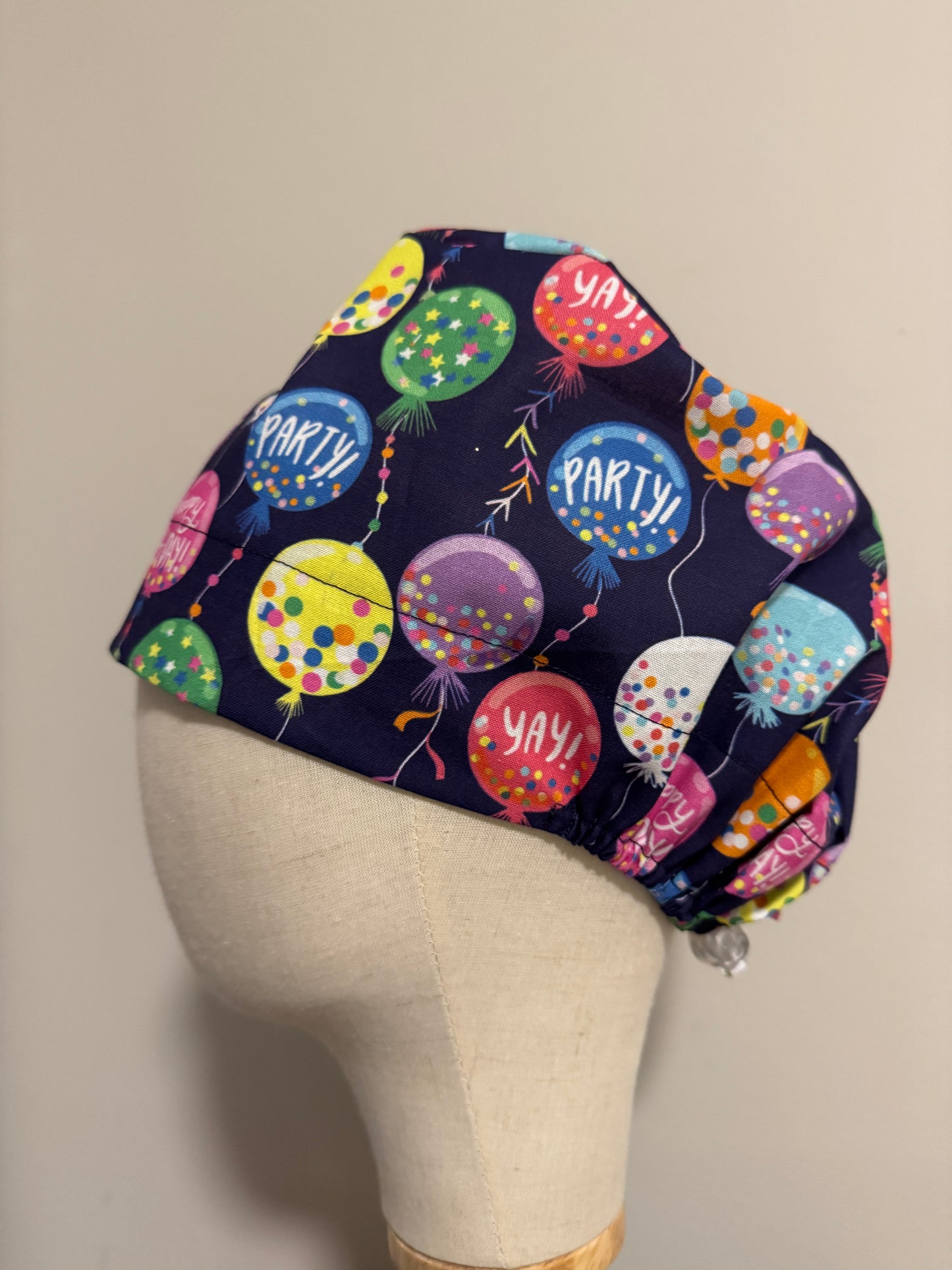 Happy Birthday Scrub Cap - Satin Lining Available - Multiple Styles