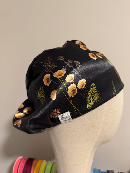Silky Textured Satin Charmeuse Scrub Caps - European Style - All Fabric Options